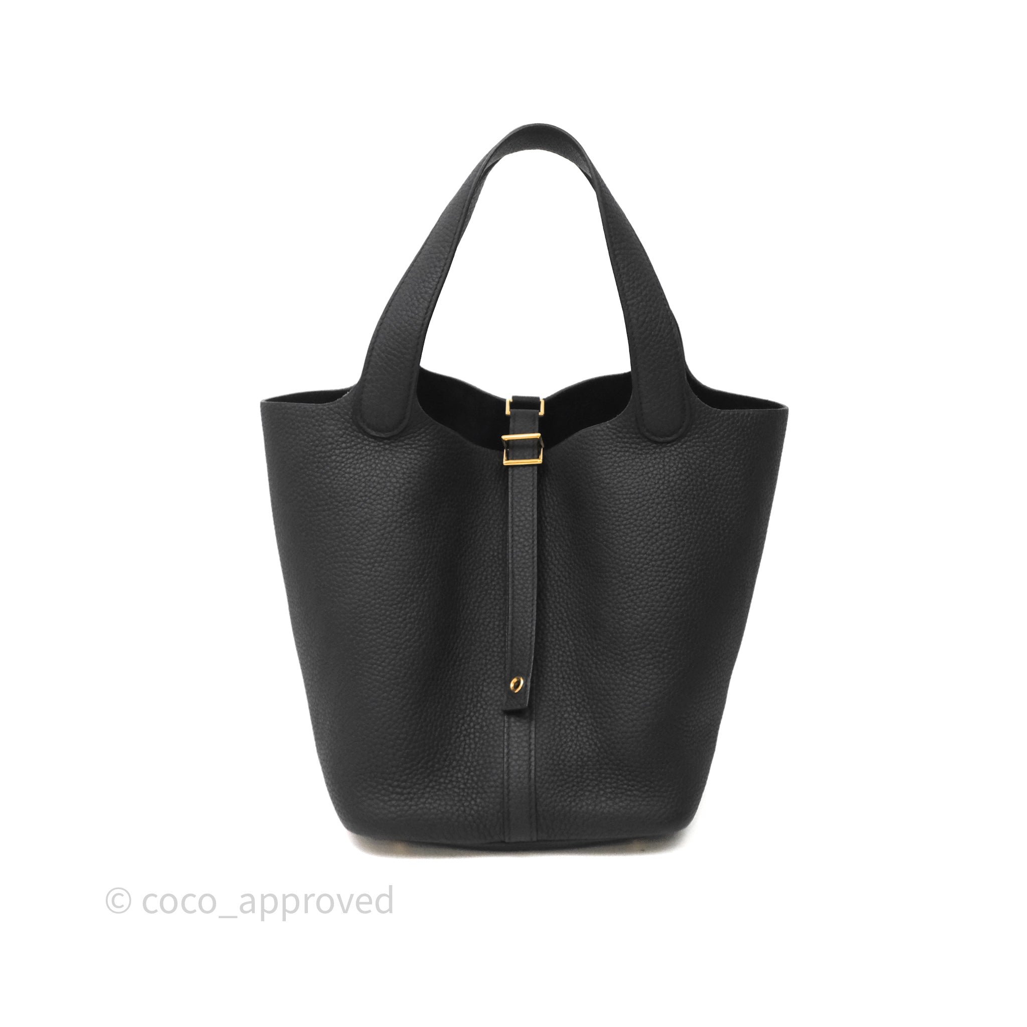 Hermès Picotin 22 Black Noir 89 Clemence Gold Hardware