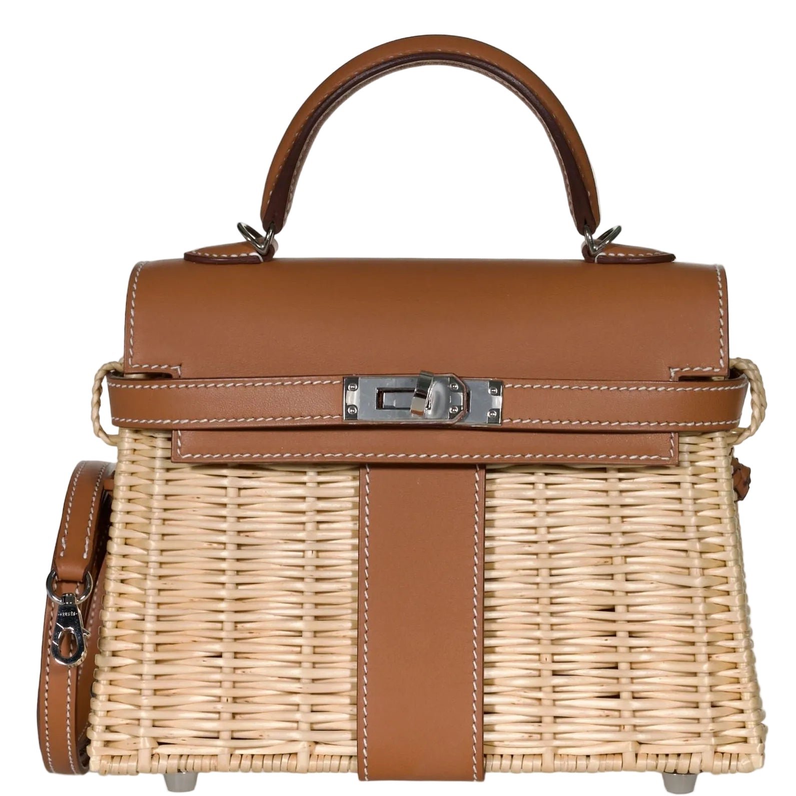 Hermes Hermès Mini Kelly Picnic Barenia / Osier Palladium Hardware
