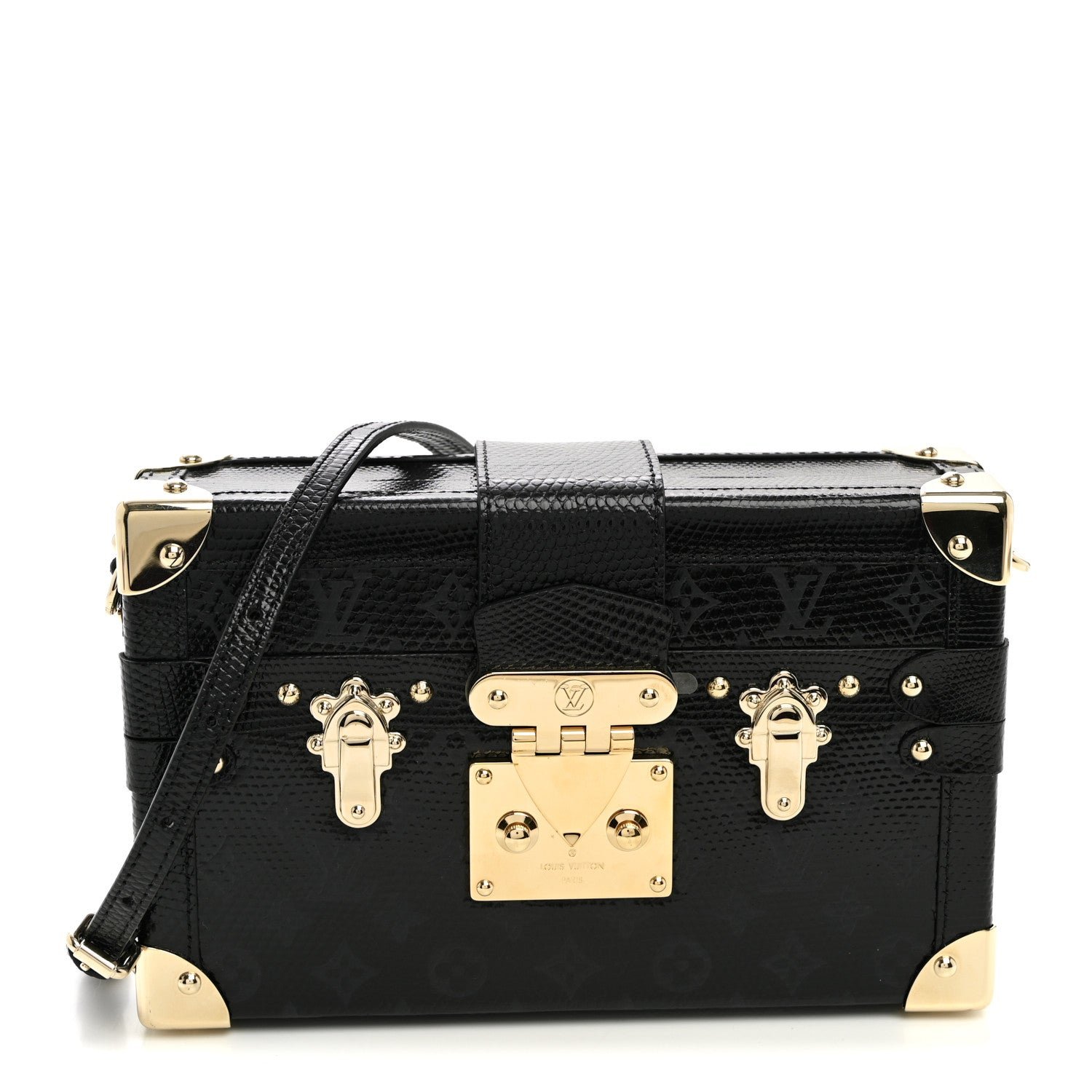 Louis Vuitton Monogram Lizard Petite Malle Black