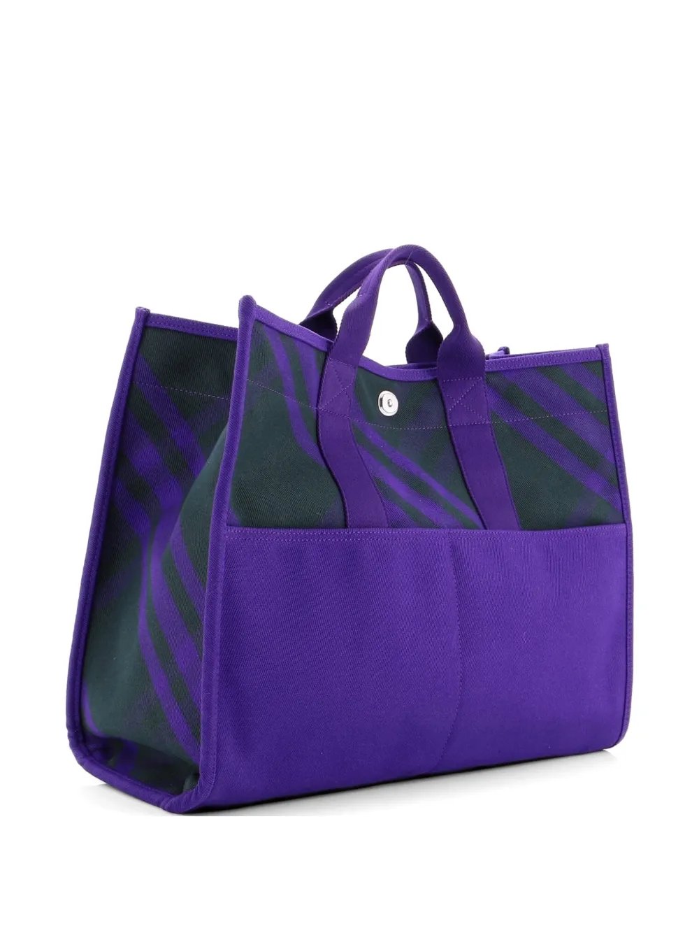 Open Shopper Check Canvas Large tote bag