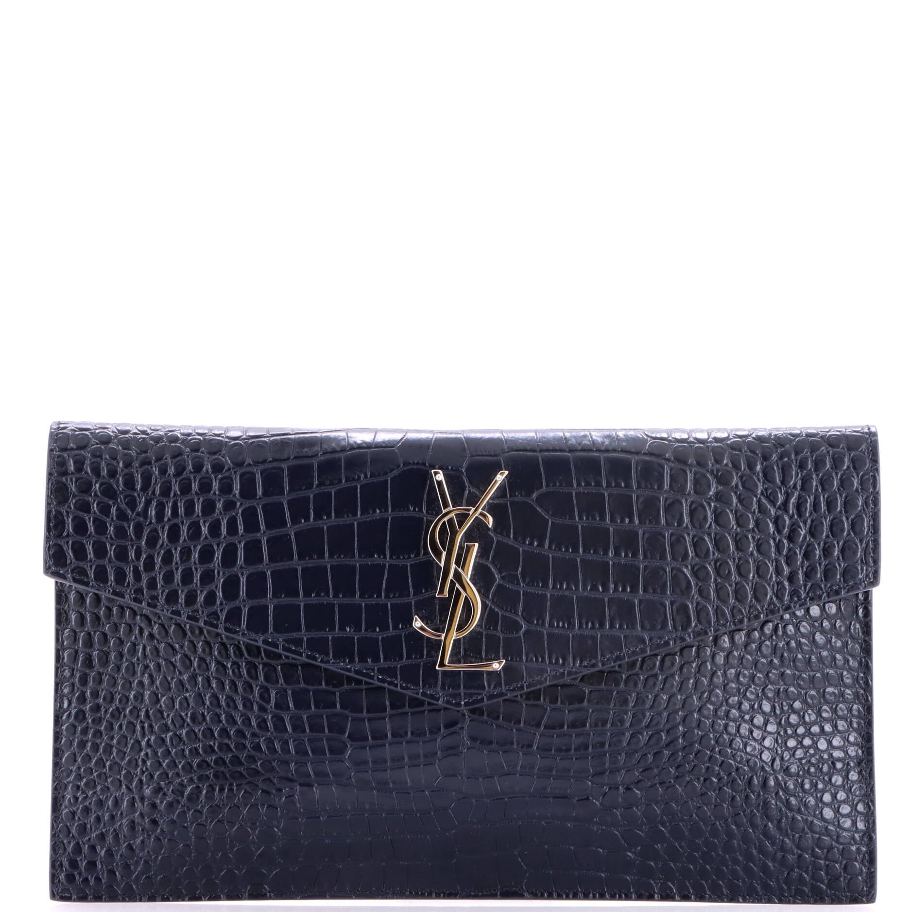 Uptown Pouch Crocodile Embossed Leather