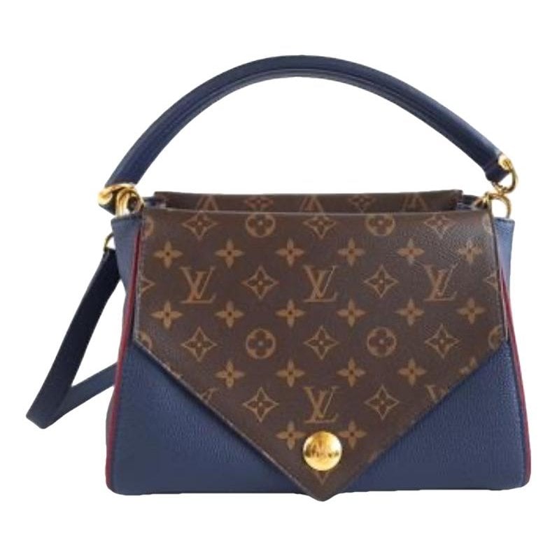Double V leather handbag