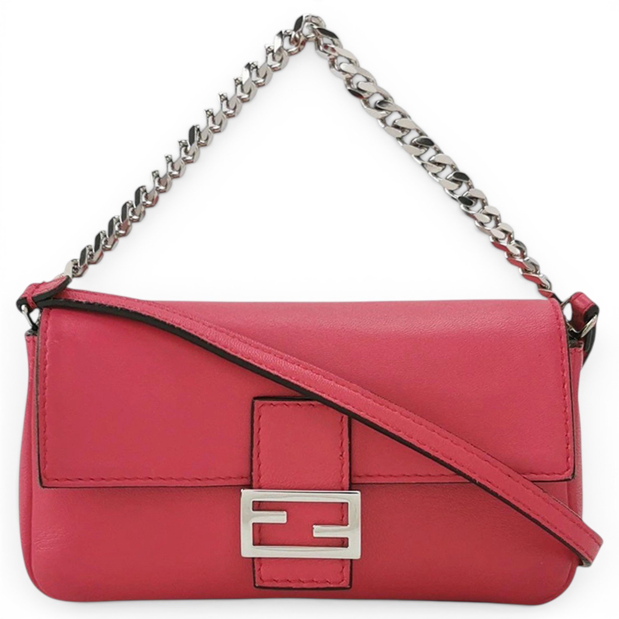 Baguette Chain leather handbag