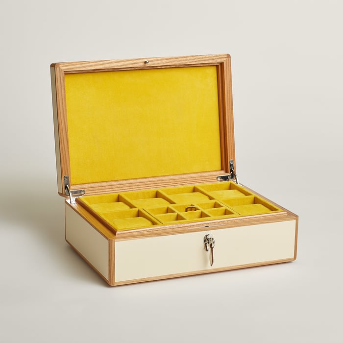 Rose Jaipur Amalthee Jumping H Watch and Cufflink Box, Large Model