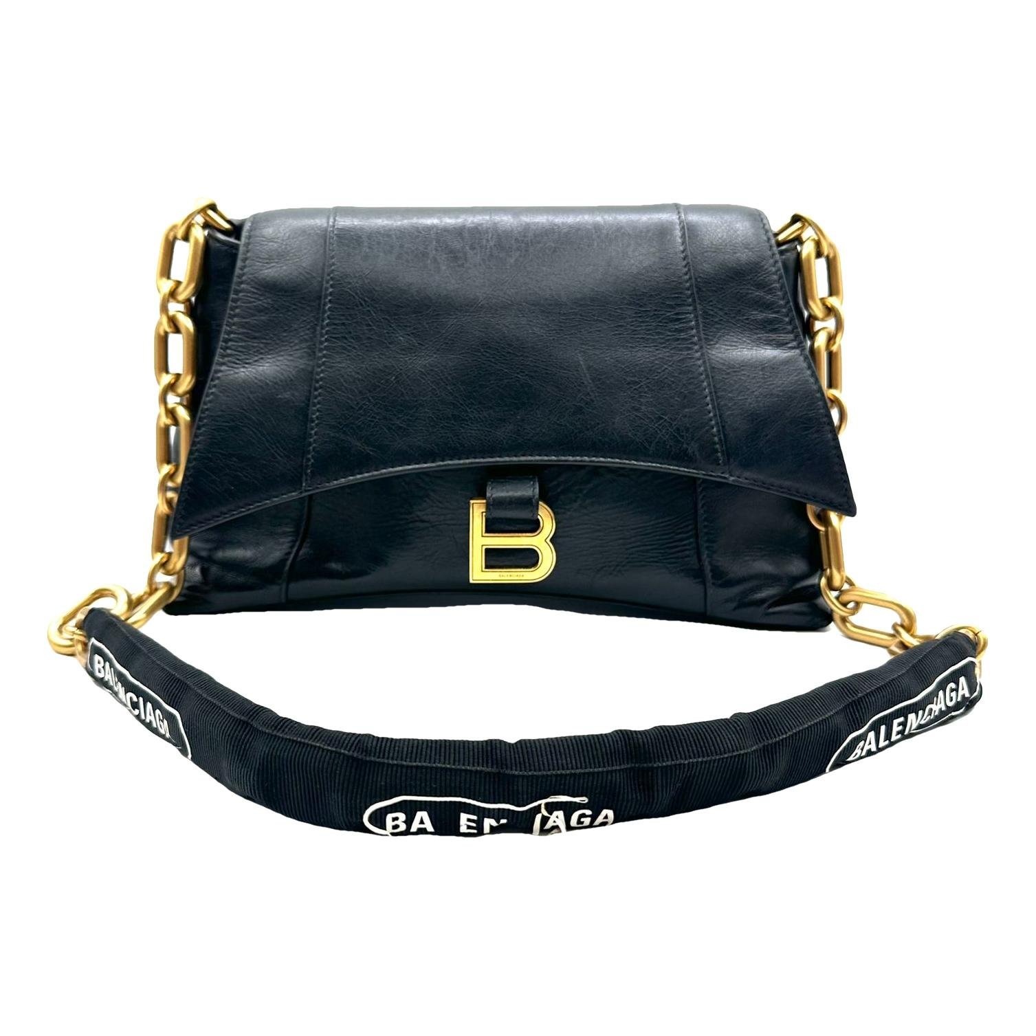 Hourglass leather handbag