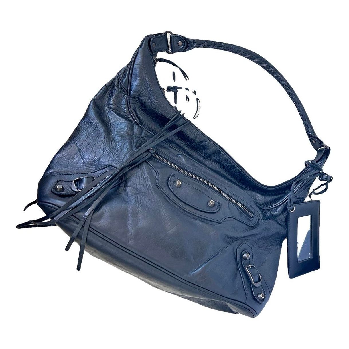 City leather handbag