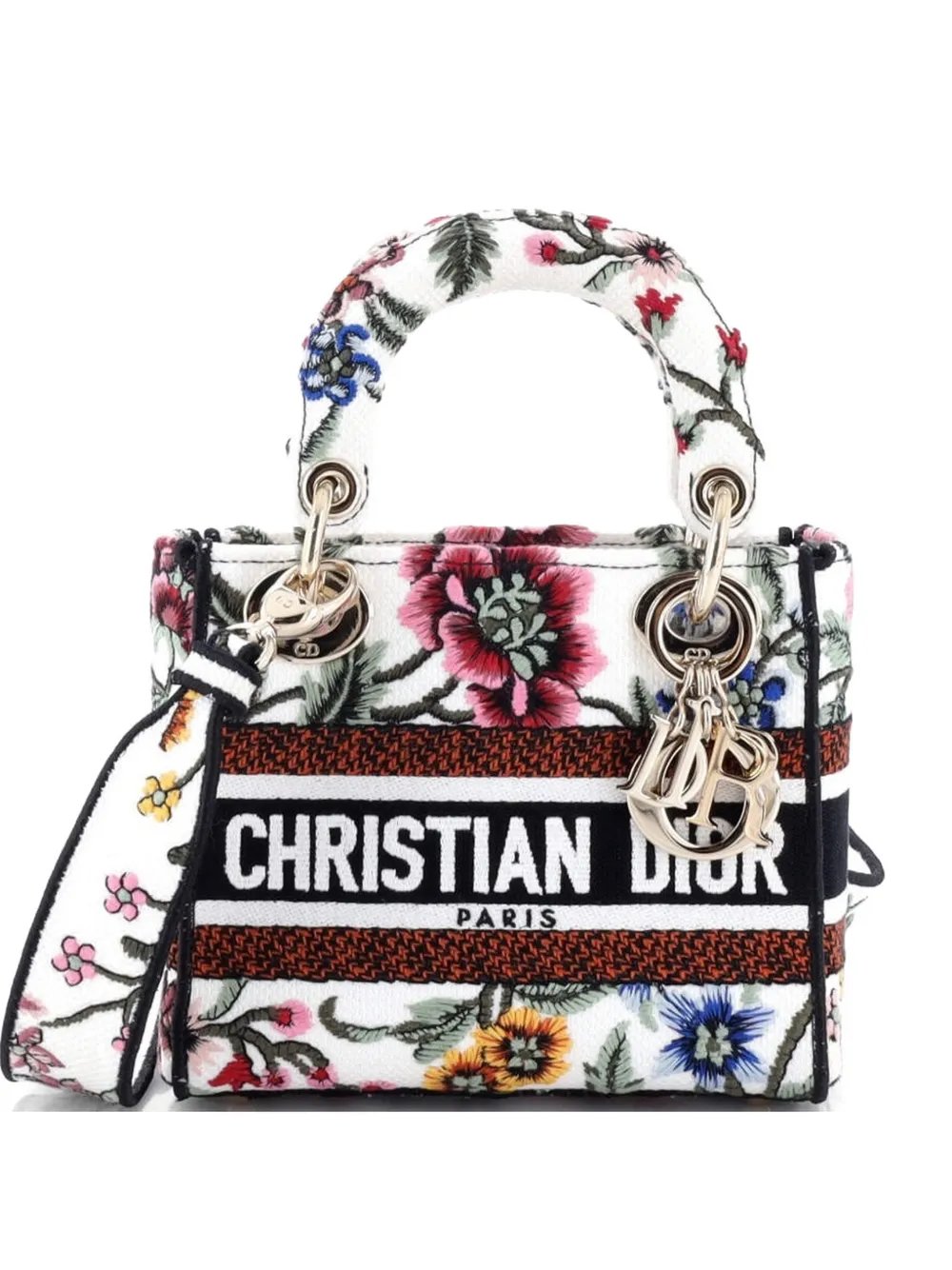Lady D-Lite Bag Embroidered Canvas Mini satchel