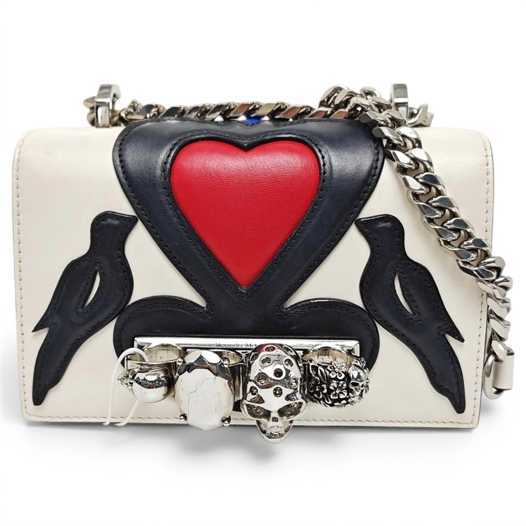 Knuckle leather crossbody bag