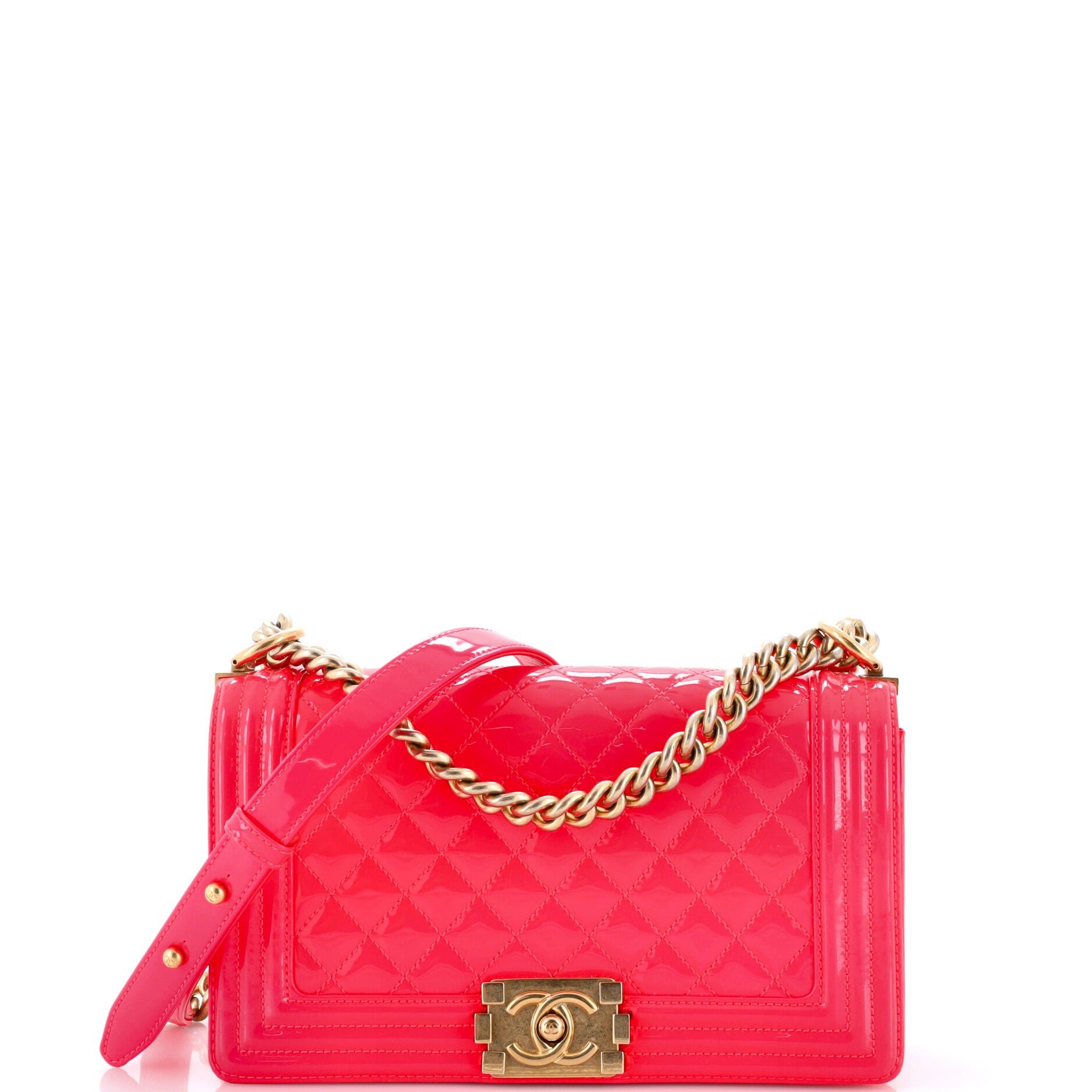 Boy Flap Bag Quilted Patent Old Medium