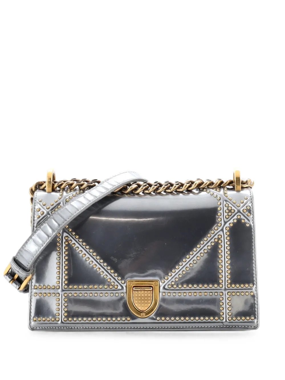 Diorama Flap Bag Studded Patent Small crossbody bag