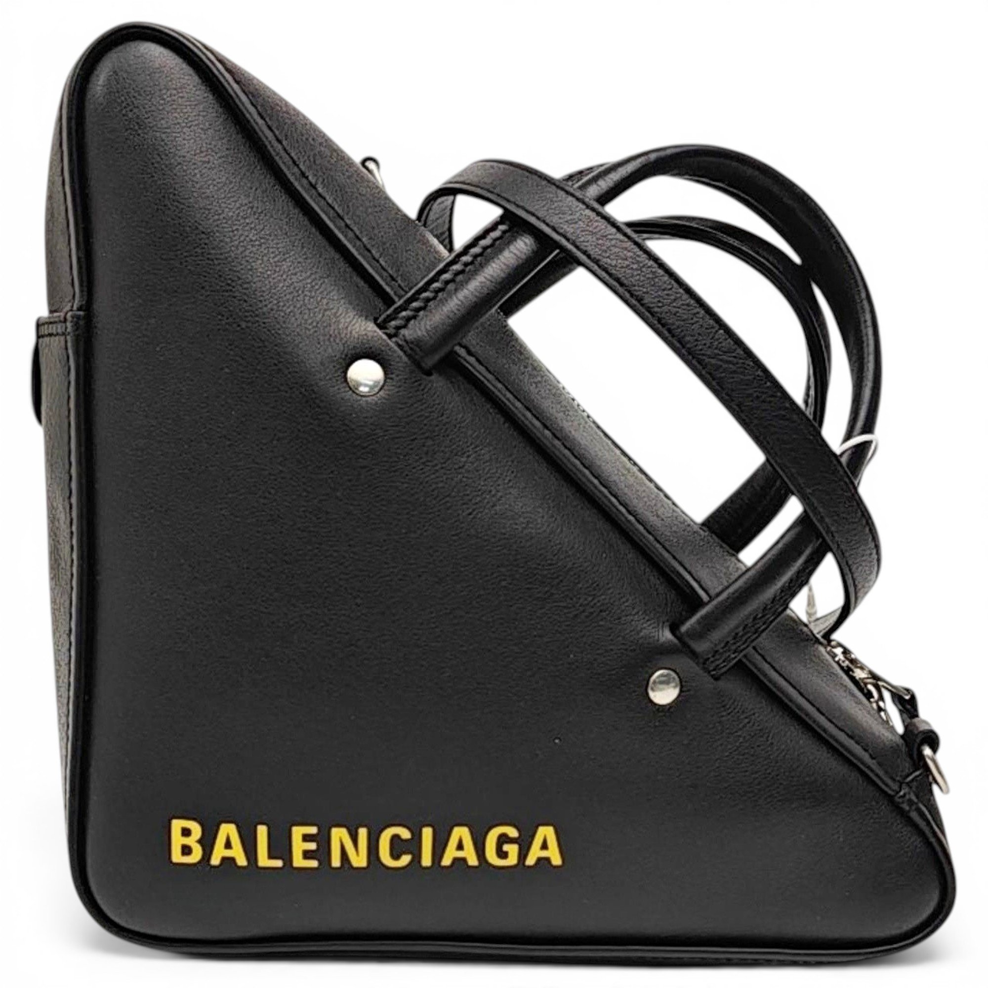 Triangle leather handbag