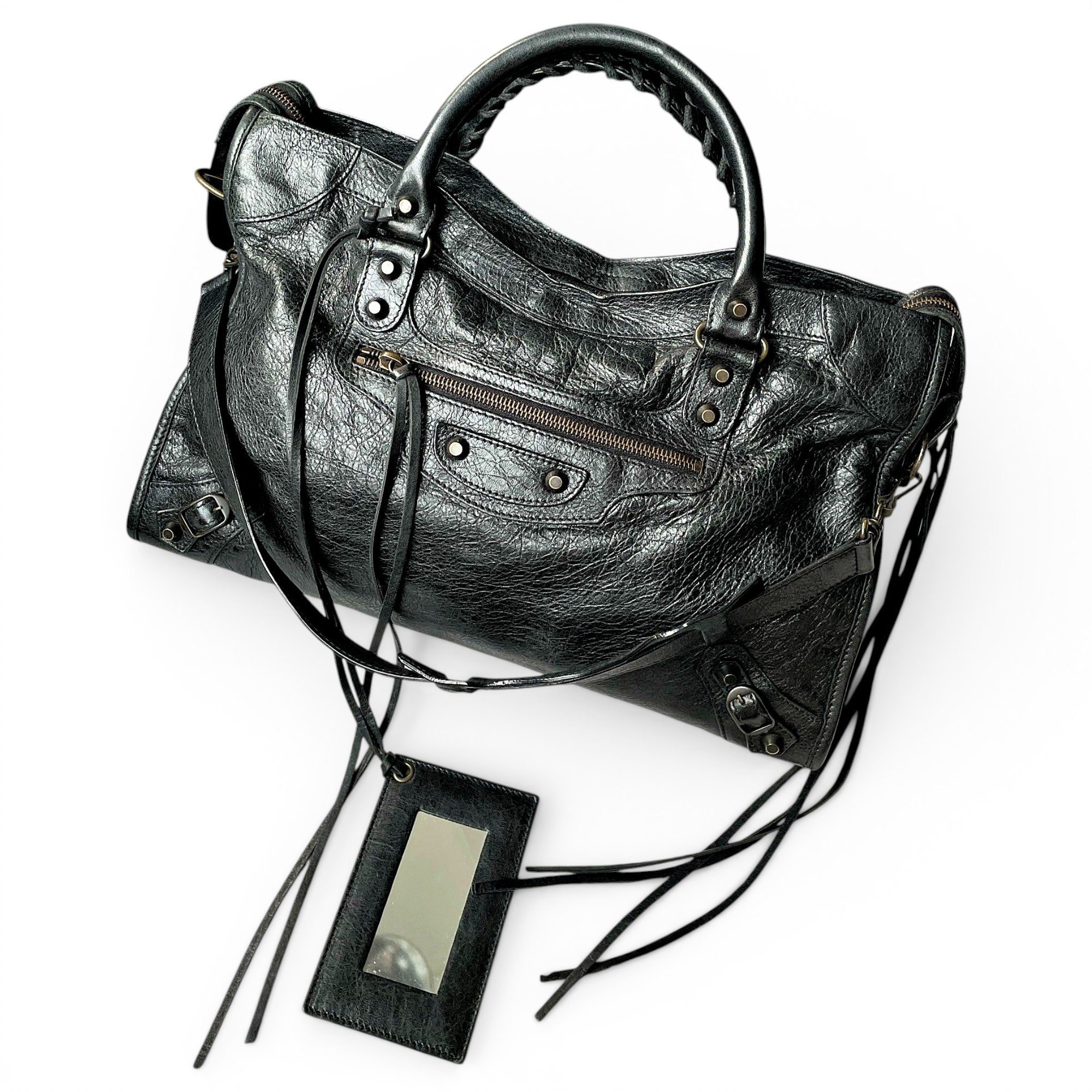 City leather handbag