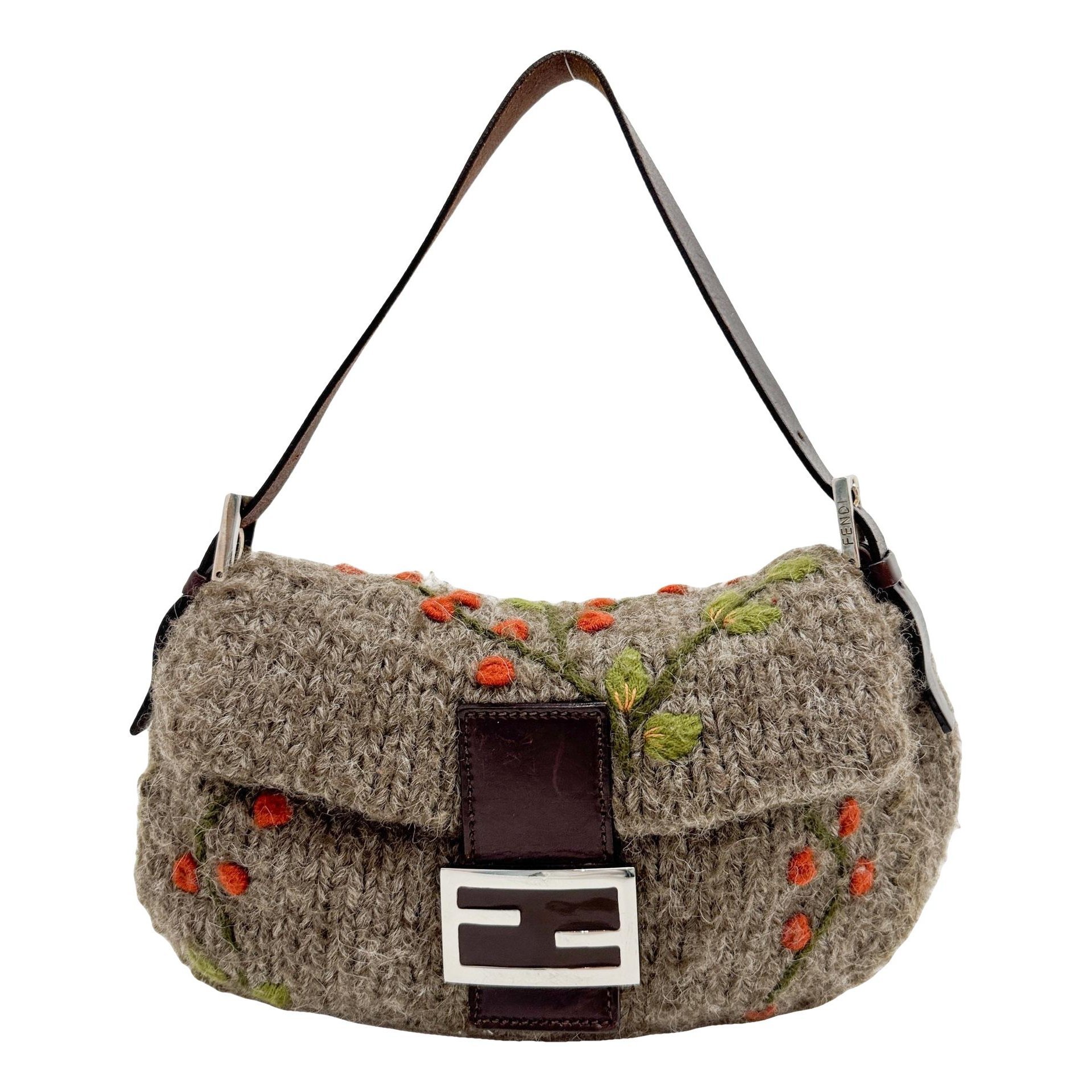 Baguette wool handbag