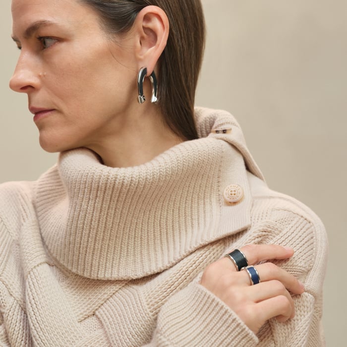 Beige Naturel Cashmere Long-sleeve Sweater