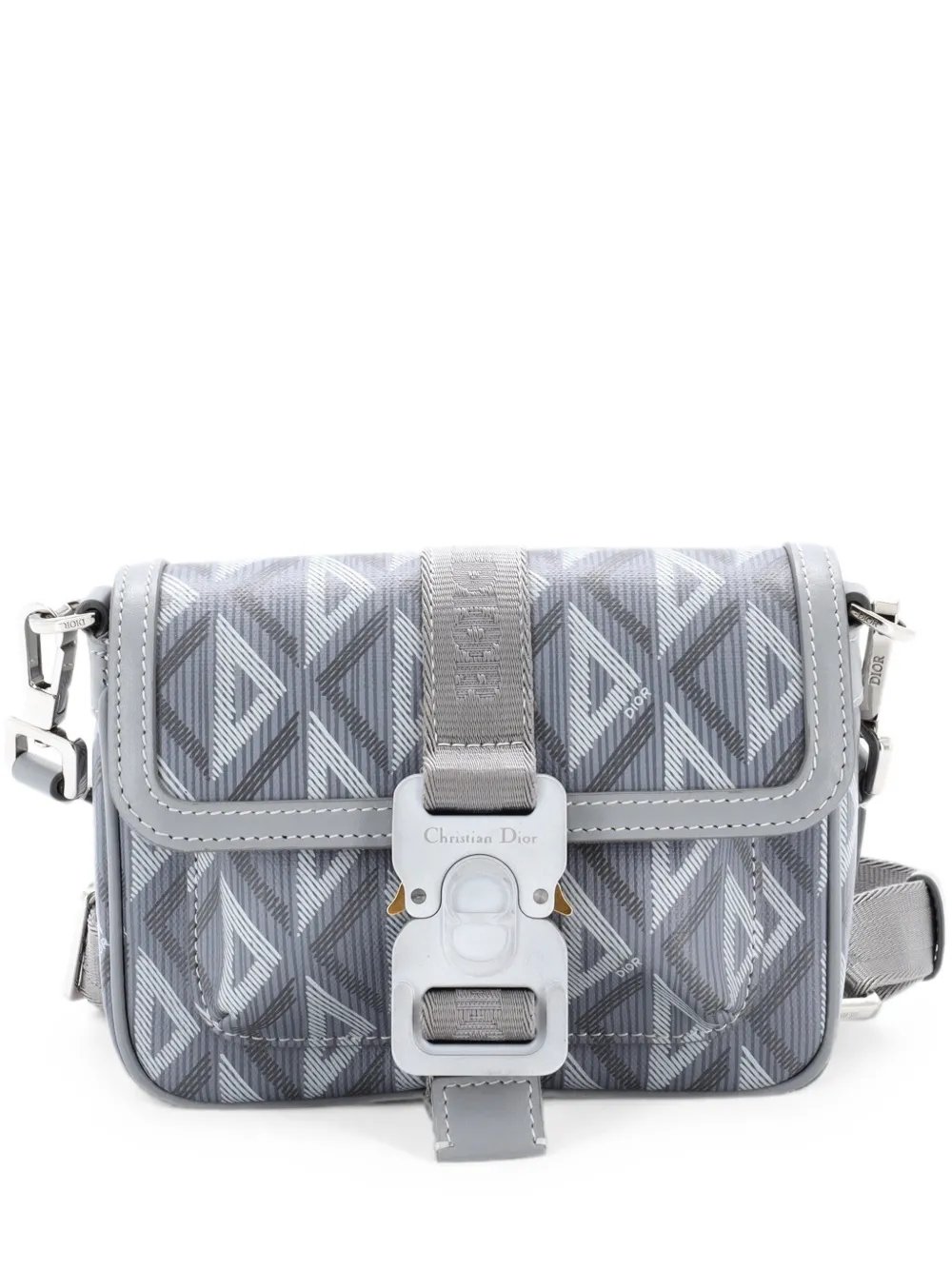 Hit the Road Flap CD Diamond Coated Canvas and Leather Mini crossbody bag