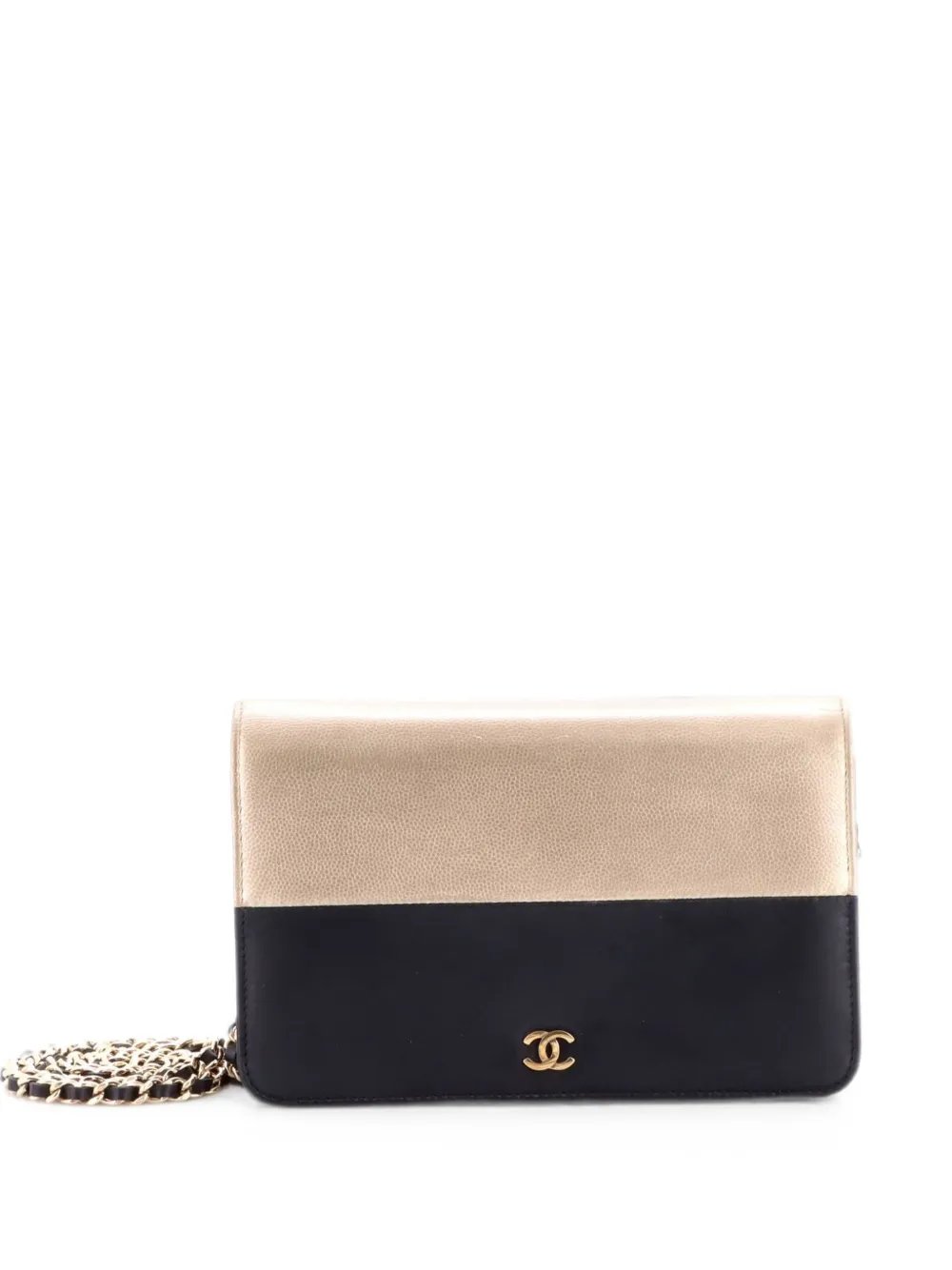 Bicolor Wallet on Chain Leather crossbody bag