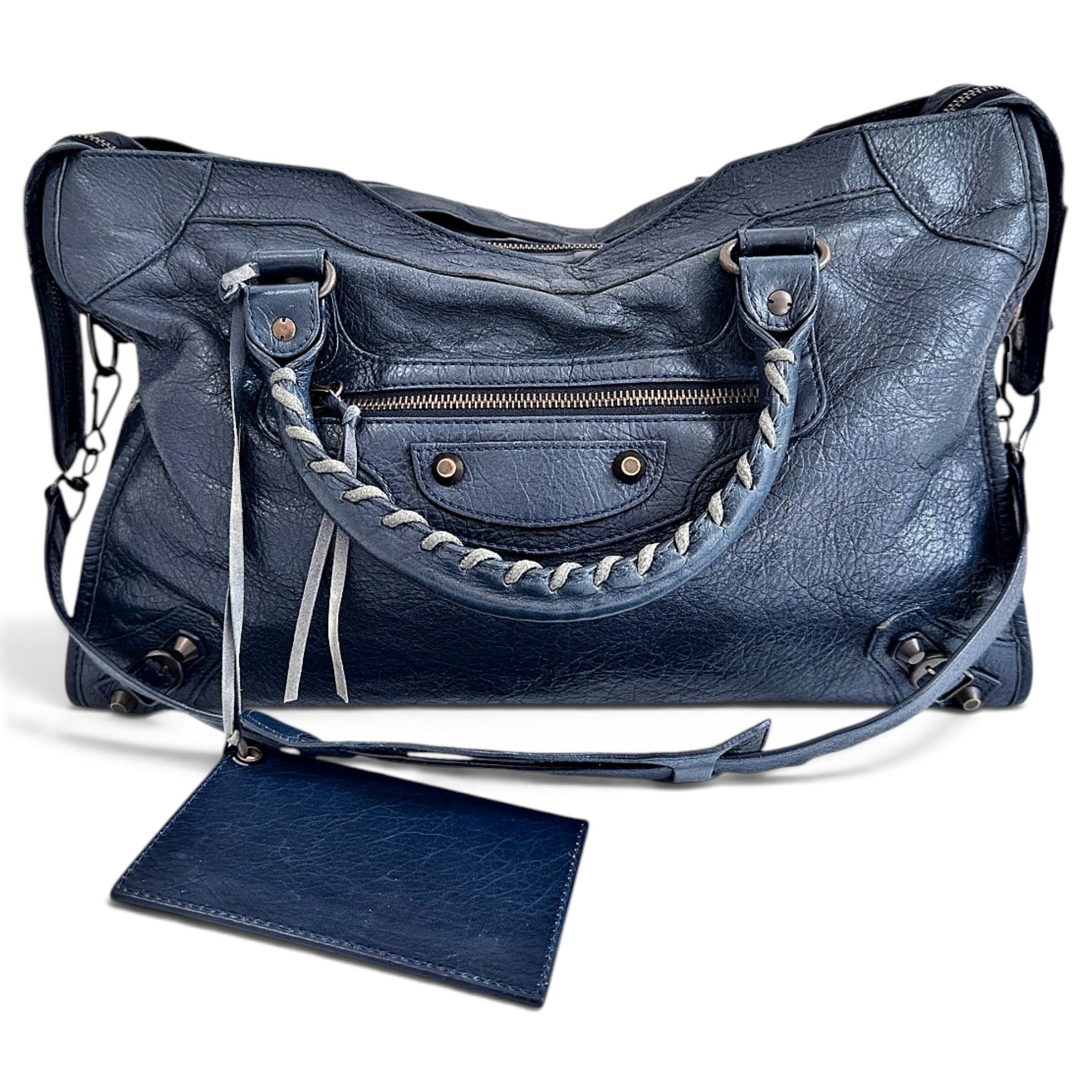 City leather handbag