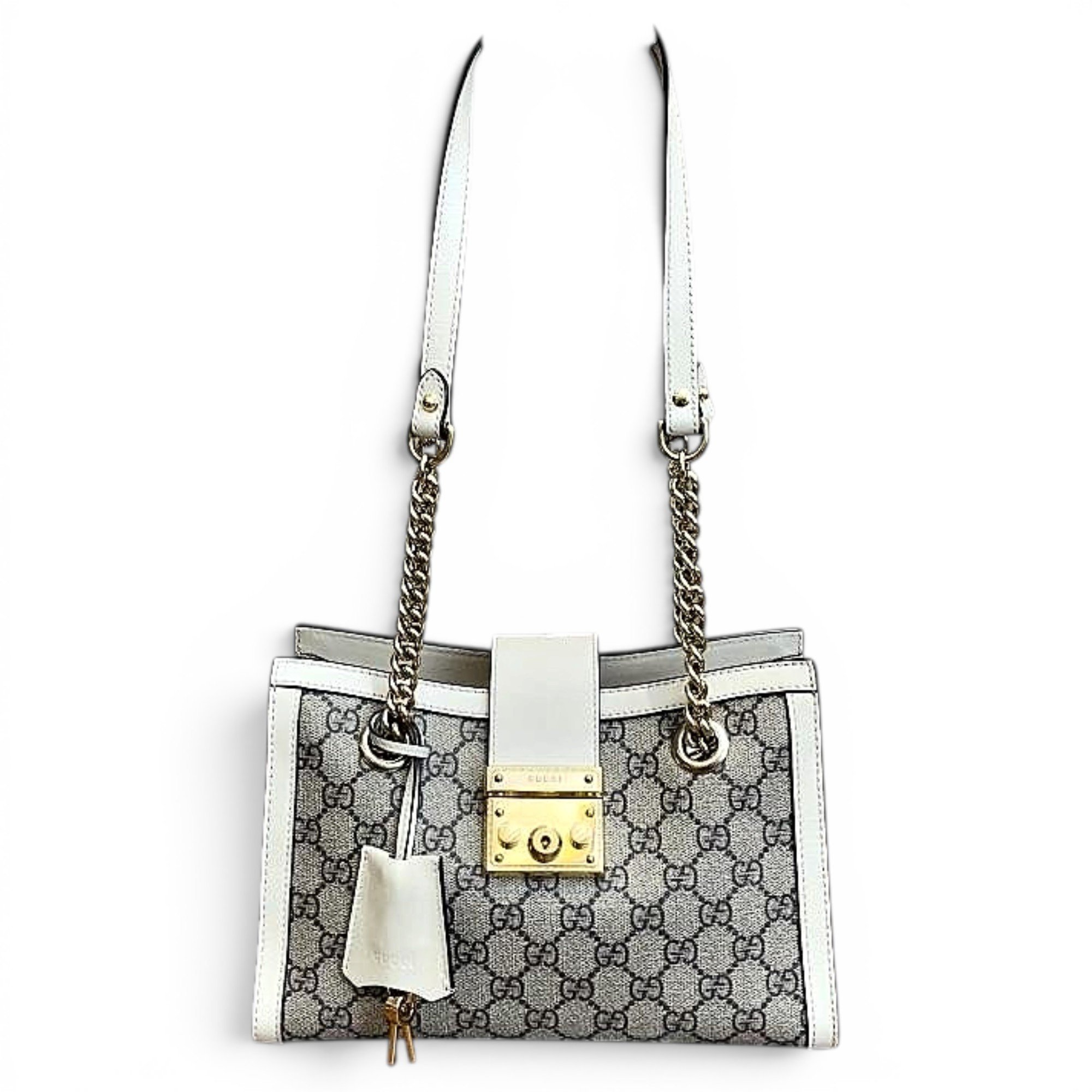 Padlock leather handbag