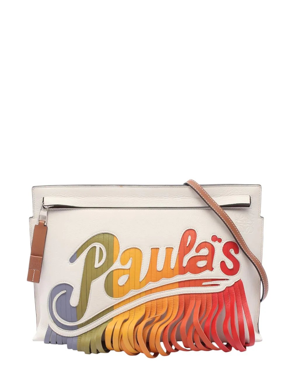 2010-2026 Paulas Ibiza Leather Fringe T Pouch crossbody bag