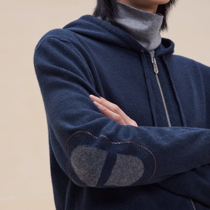 Marine Cashmere "Maillon Chaine d'Ancre" Hooded Jacket