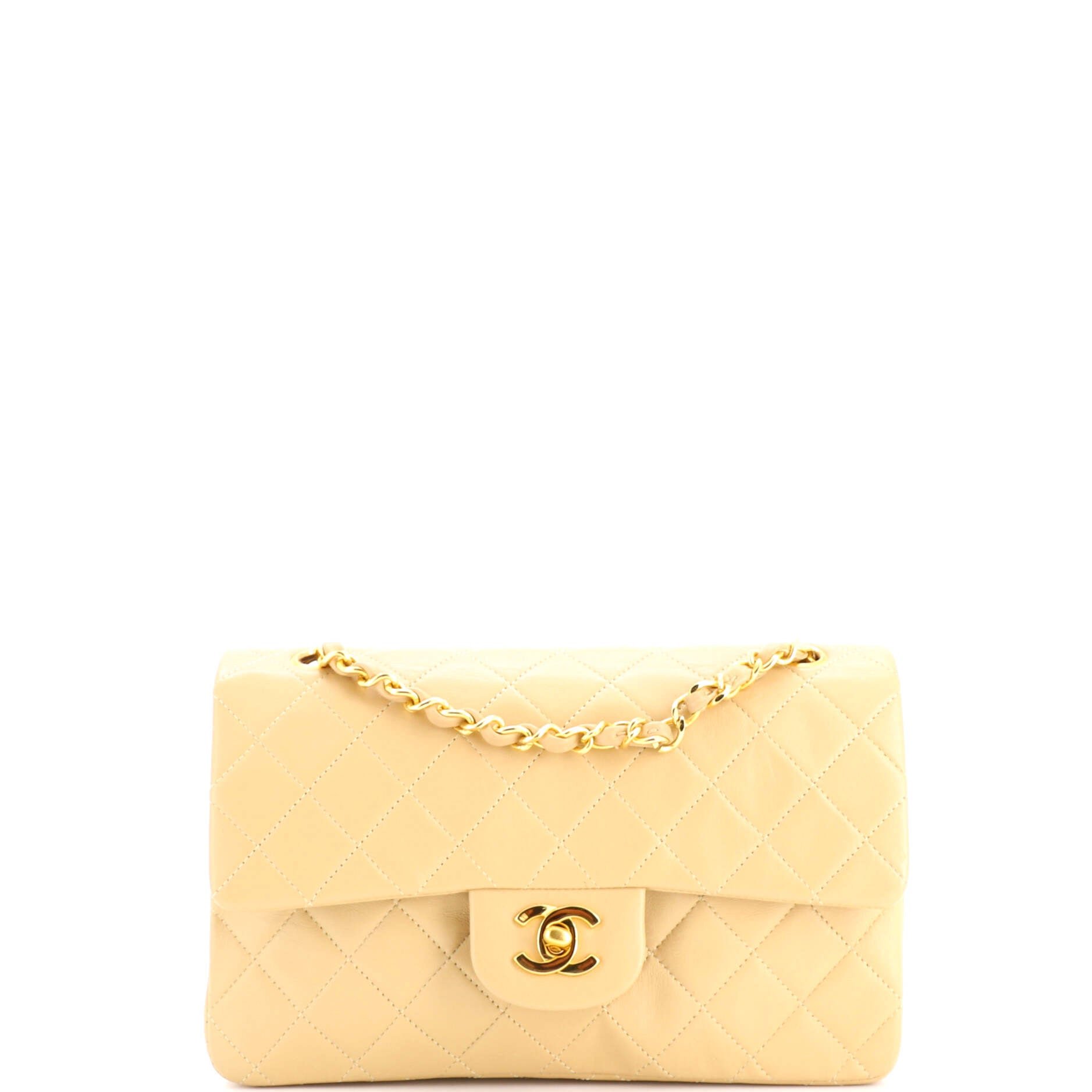 Vintage Classic Double Flap Bag Quilted Lambskin Small
