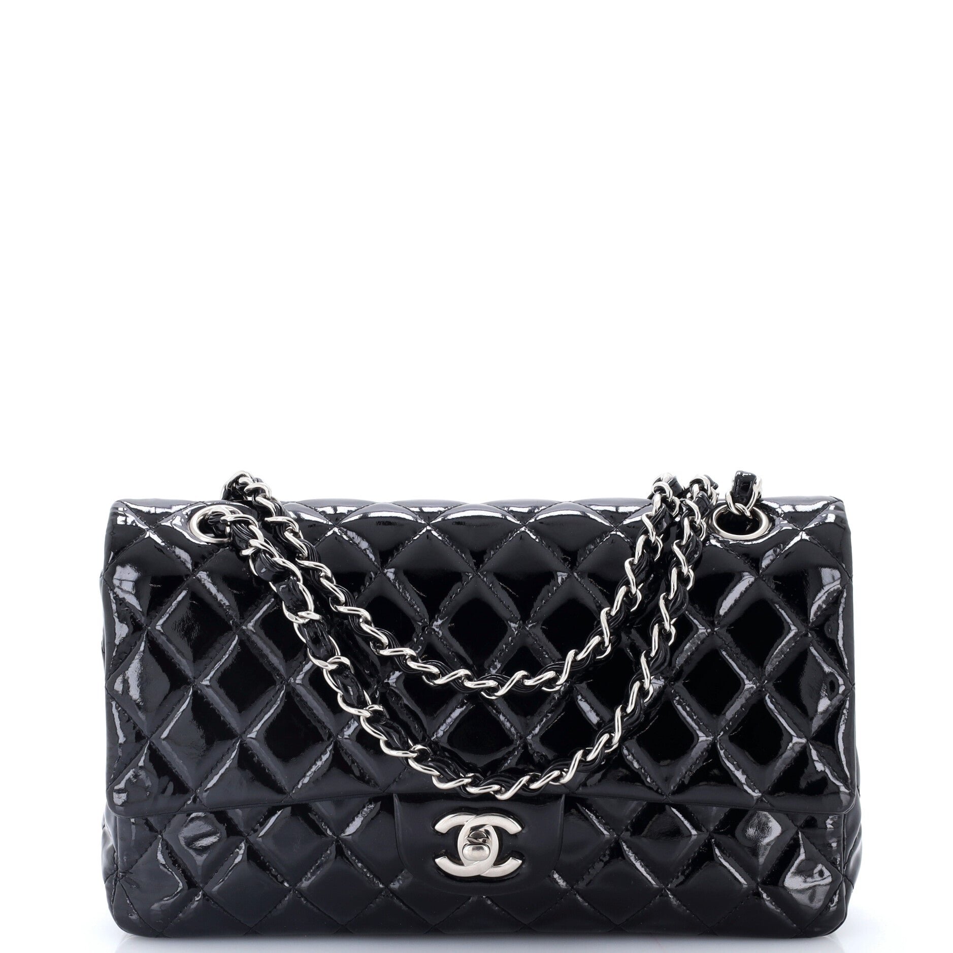 Classic Double Flap Bag Quilted Patent Medium