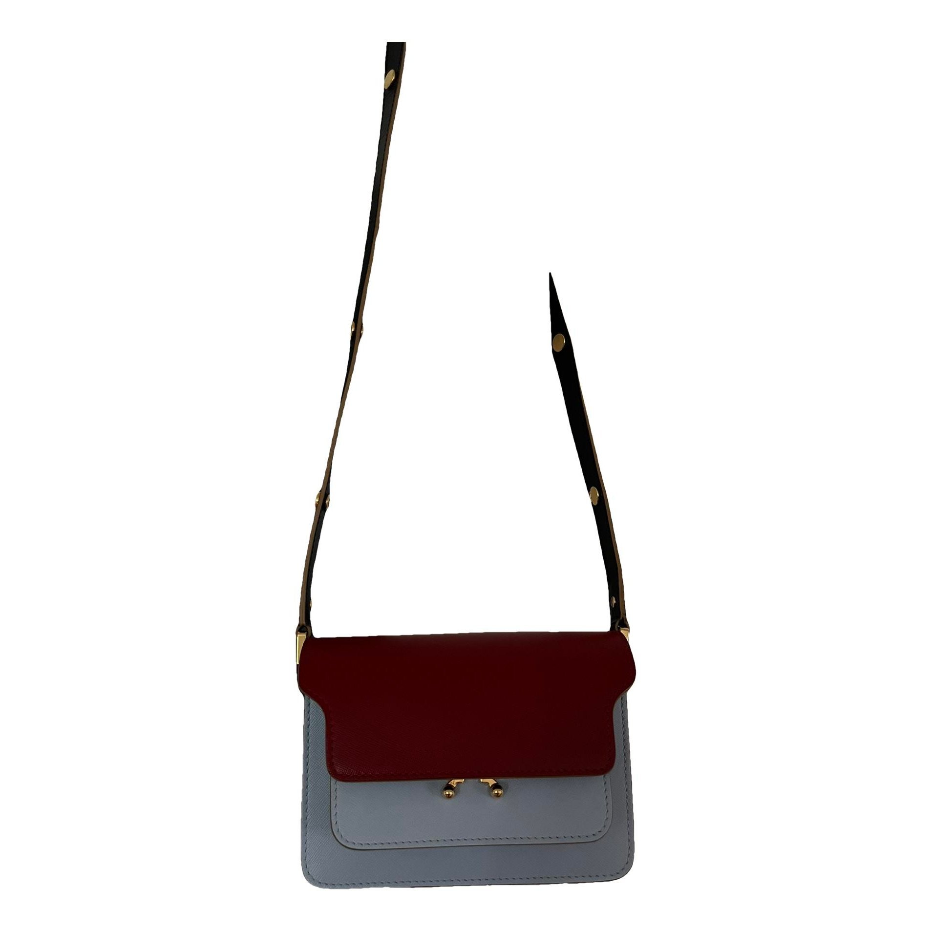 Trunk leather crossbody bag