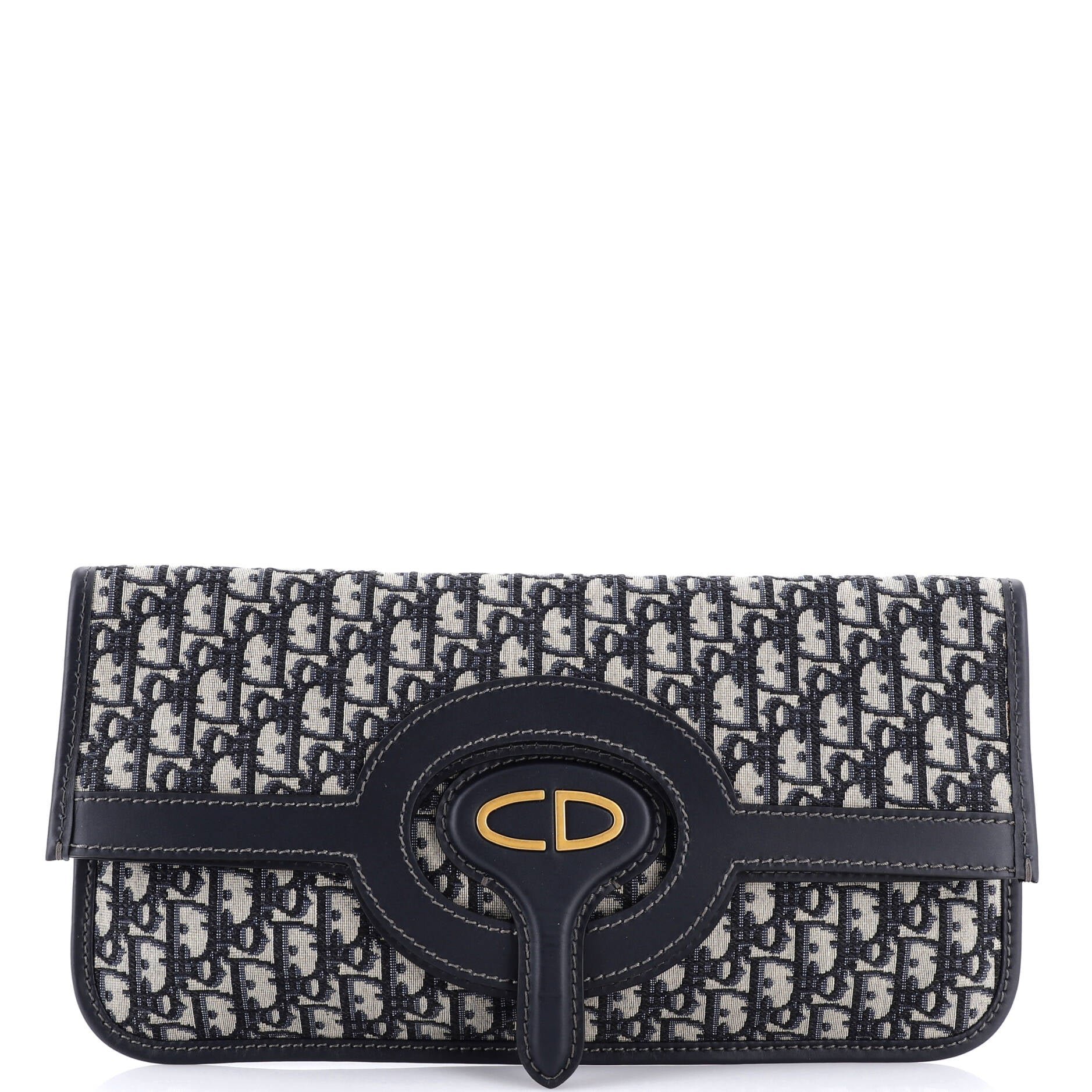 Dior Fold Over Clutch Oblique Canvas