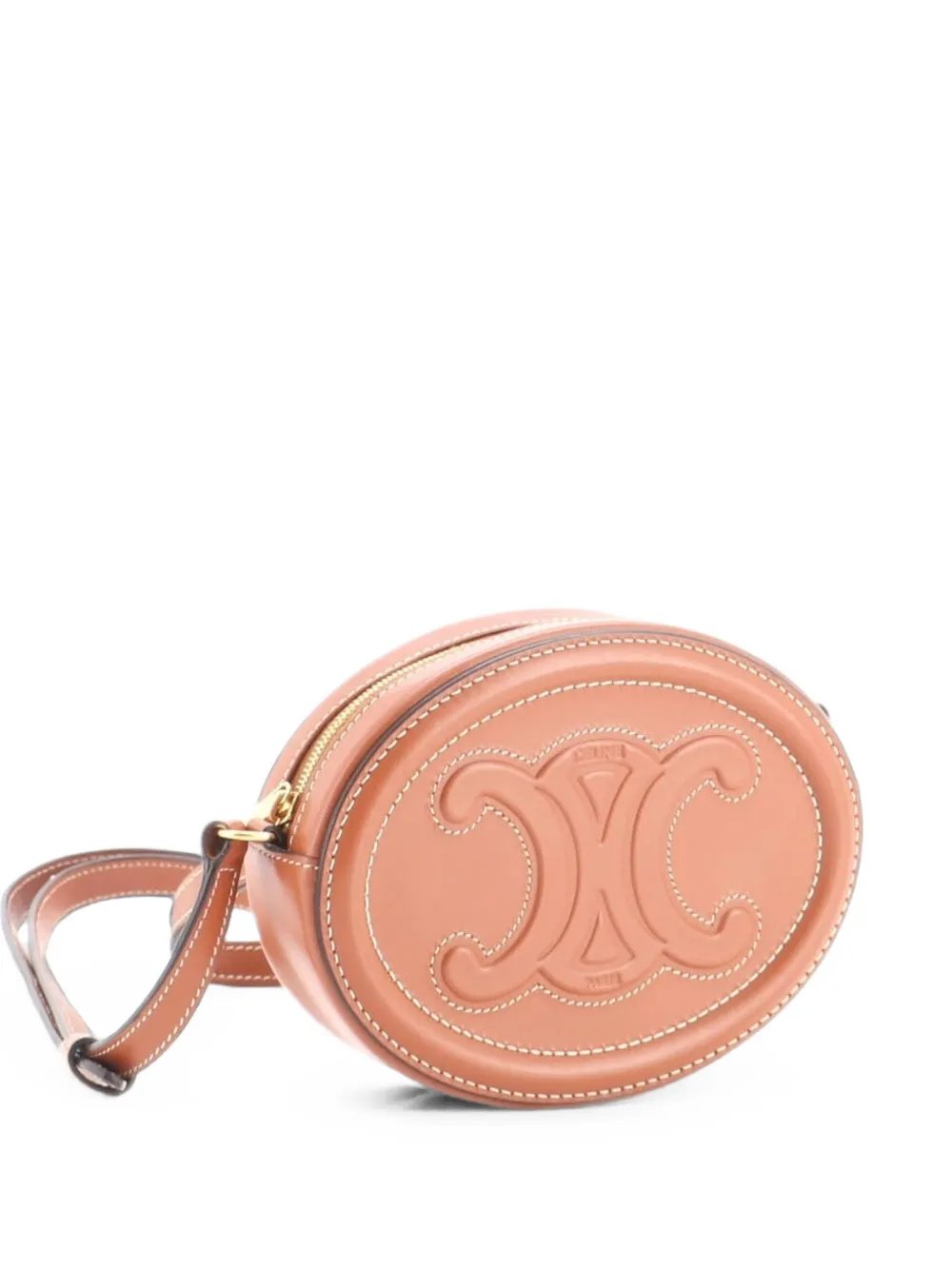 Triomphe Oval Leather Mini crossbody bag