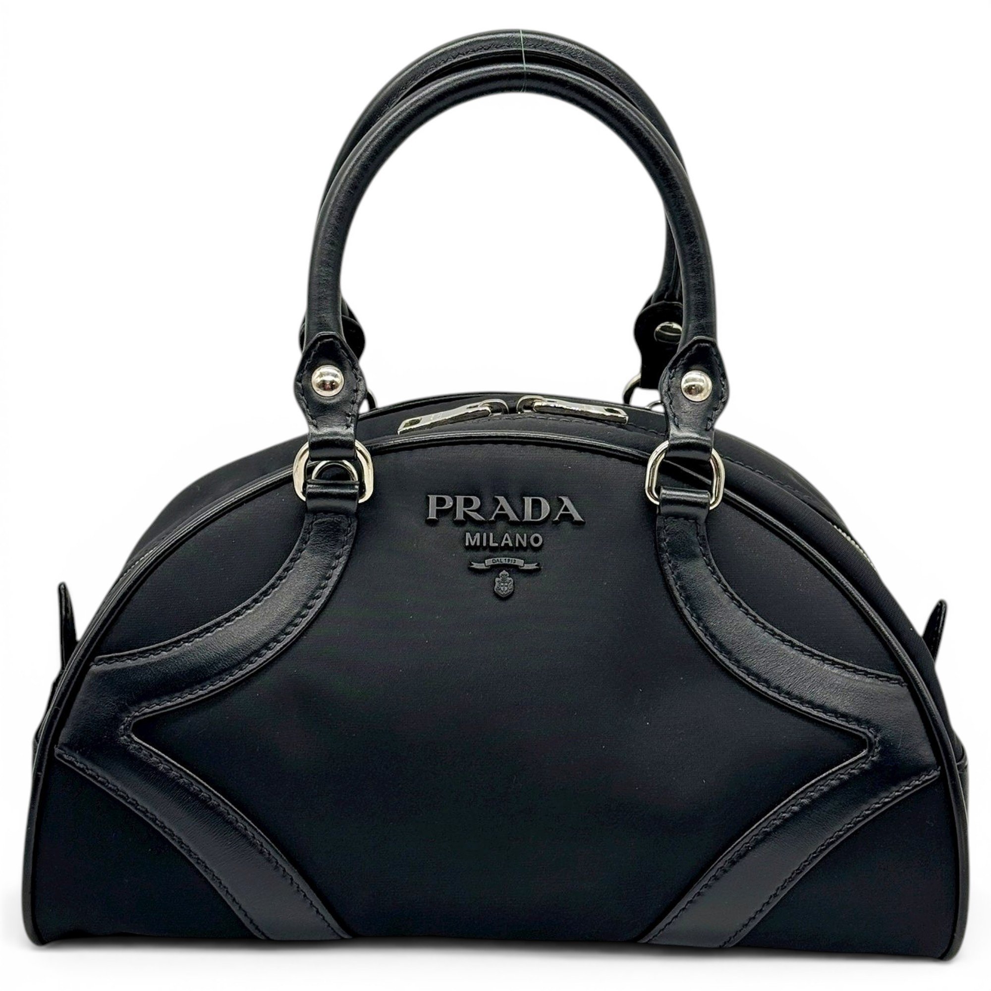Bowling leather handbag