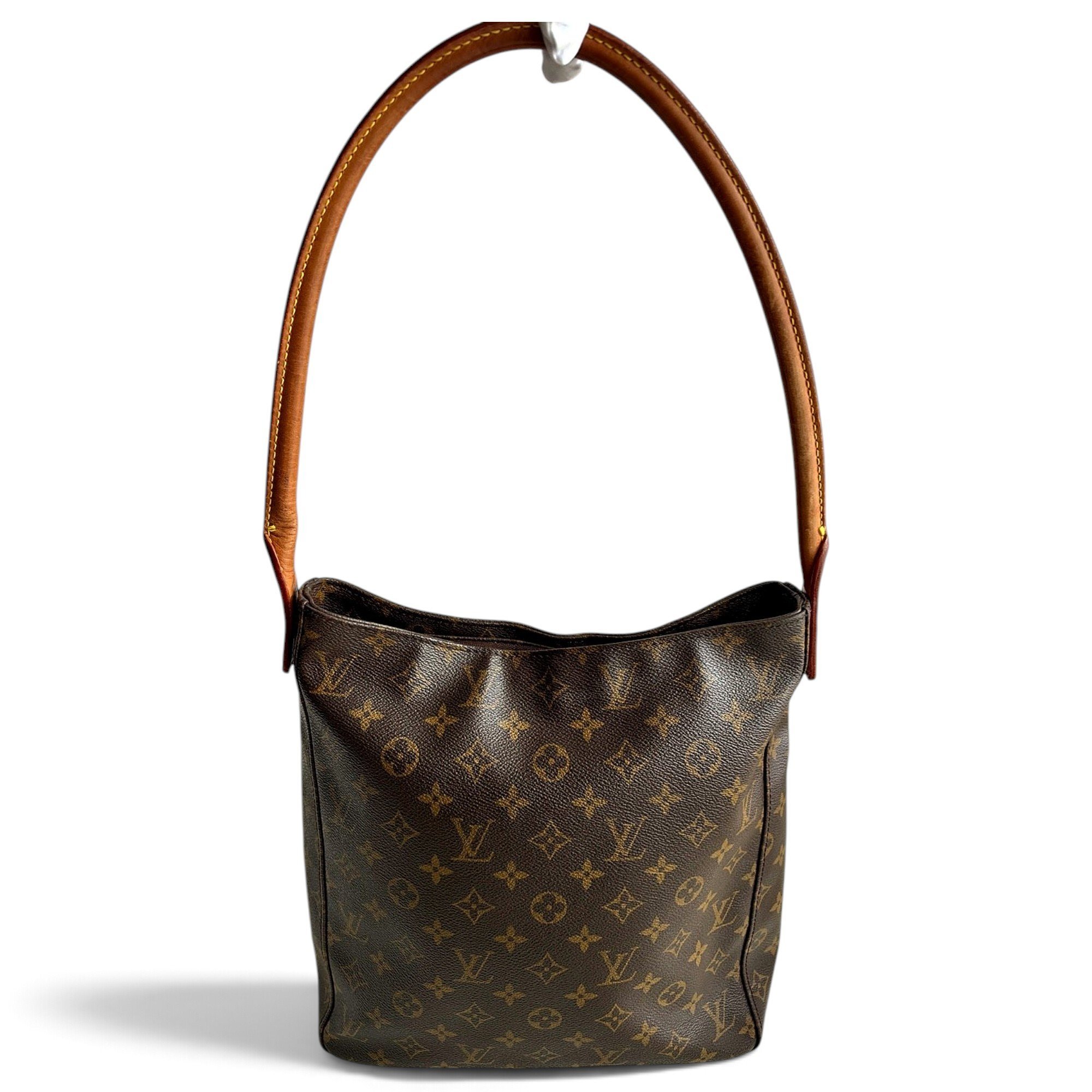 Looping leather handbag