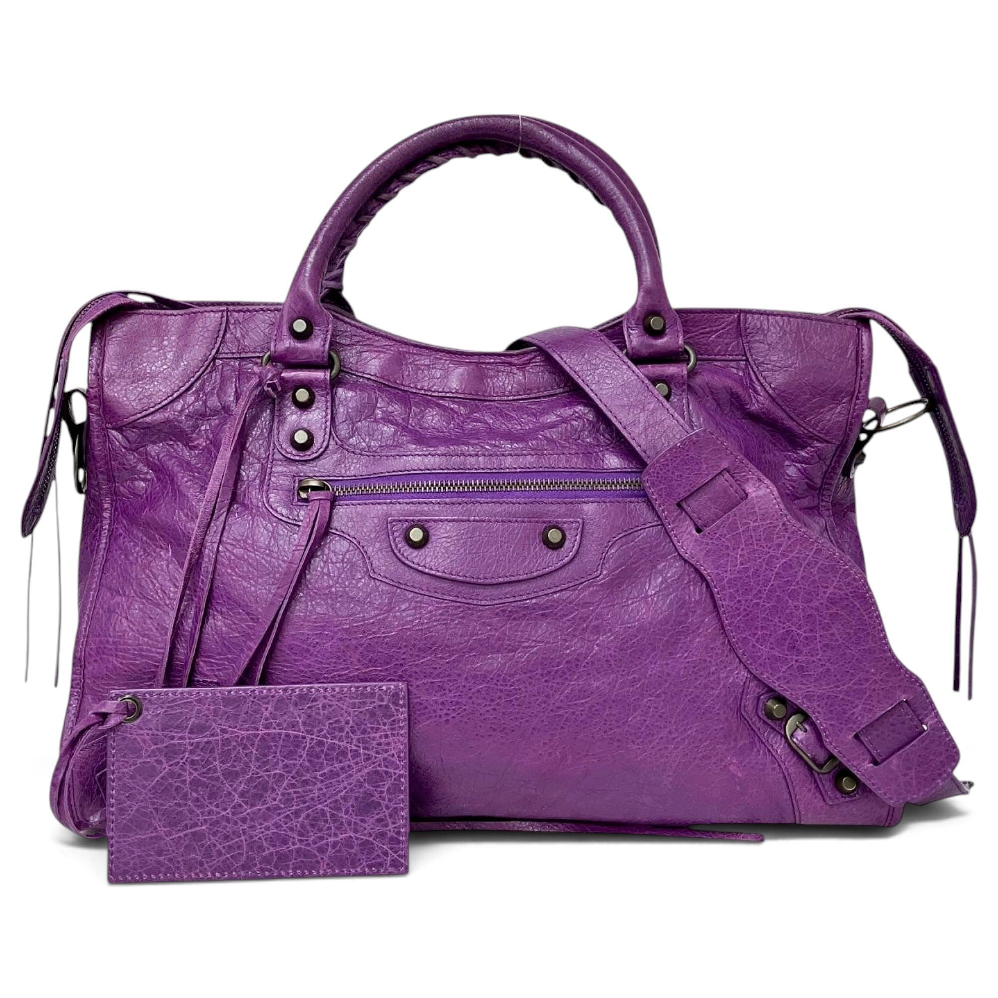 City leather handbag