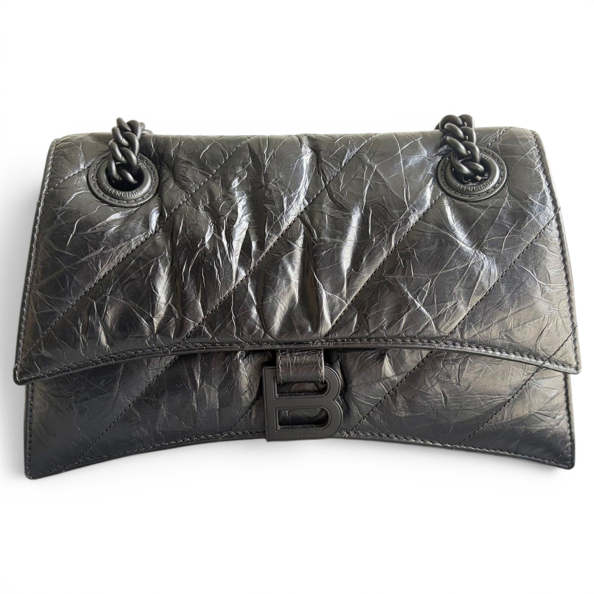 Crush leather handbag