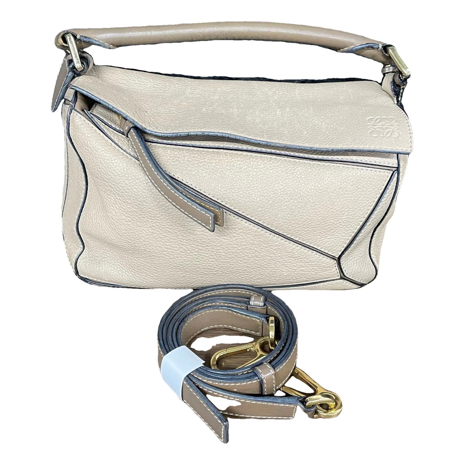 Puzzle leather handbag