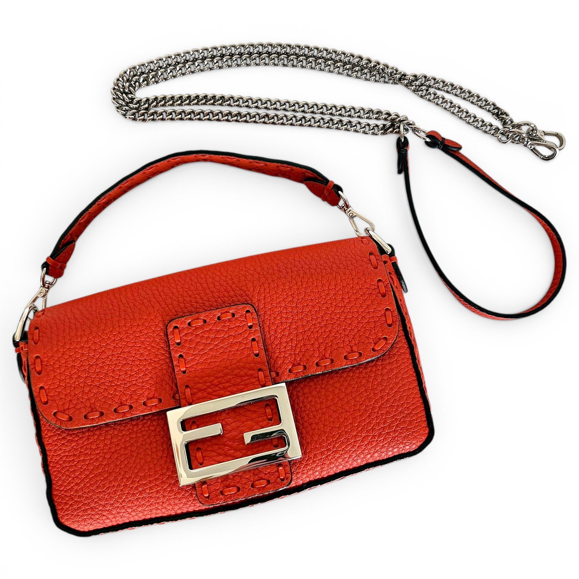 Baguette leather handbag