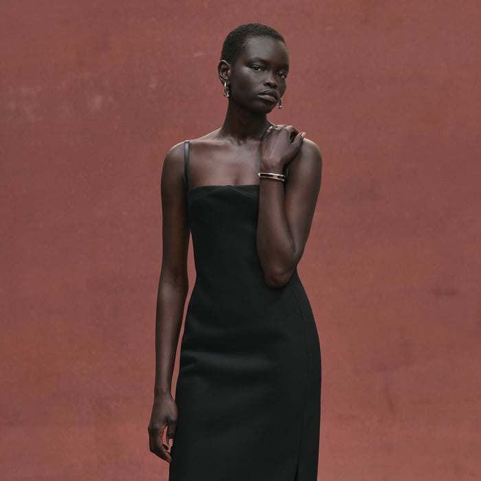 Noir Bustier Dress With Shoulder Straps