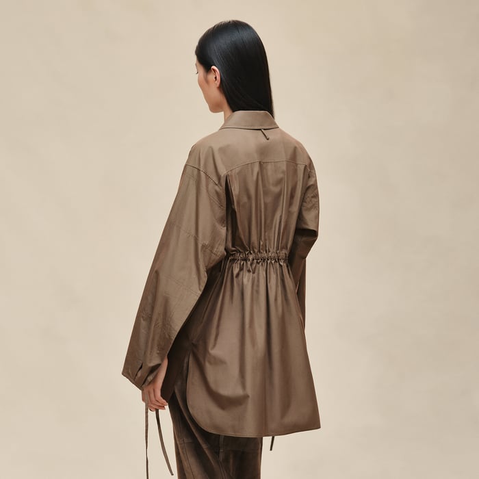Marron Muschio Drawstring Shirt