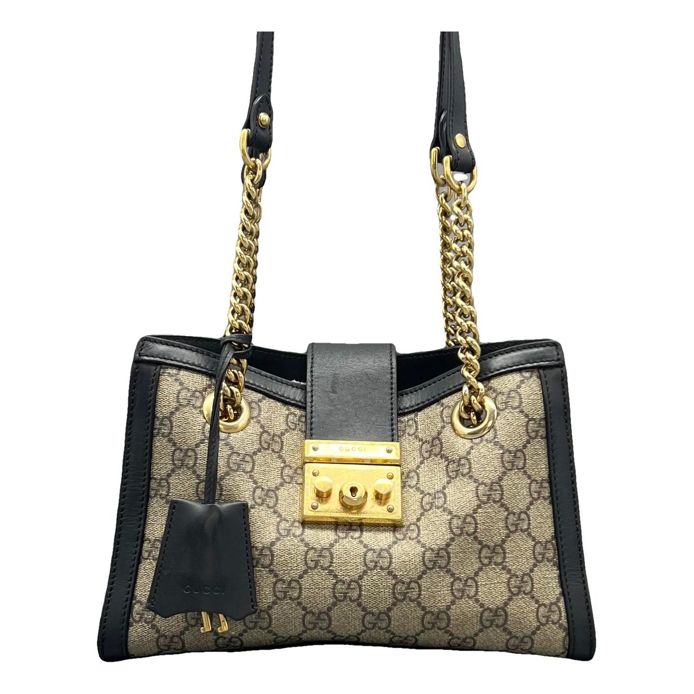 Padlock leather handbag