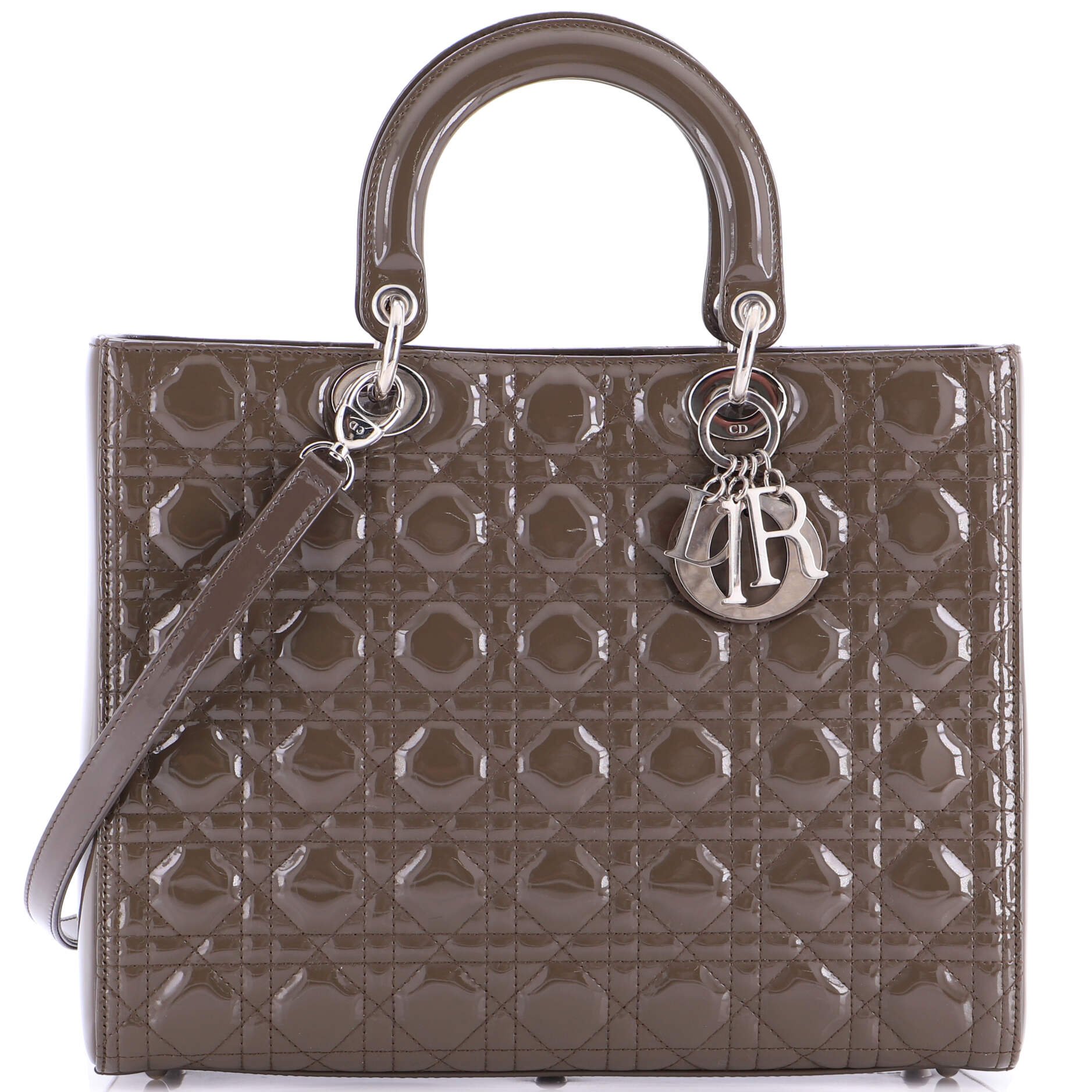 Dior Lady Dior Bag Cannage Quilt Patent Large