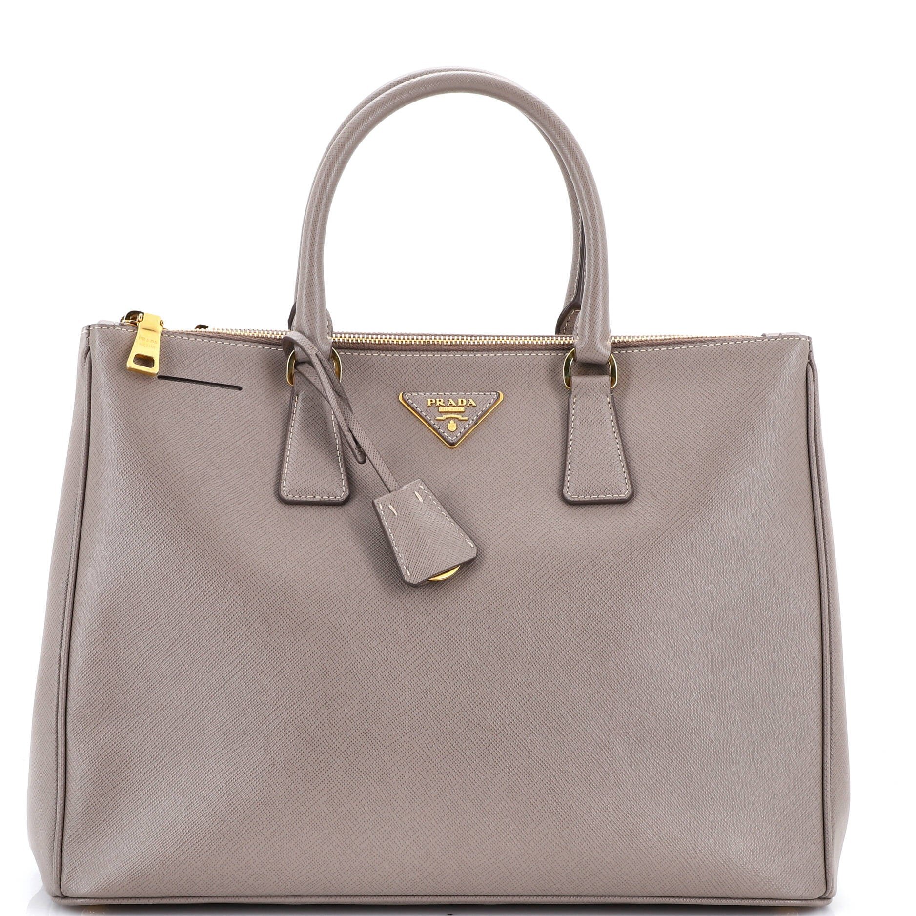 Double Zip Lux Tote Saffiano Leather Medium