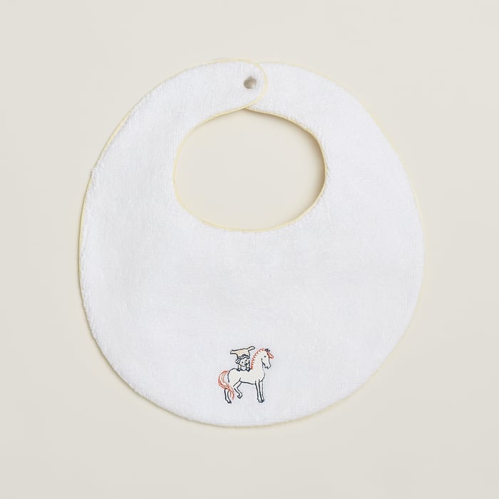 Blanc Crème Cabriole Round Bib