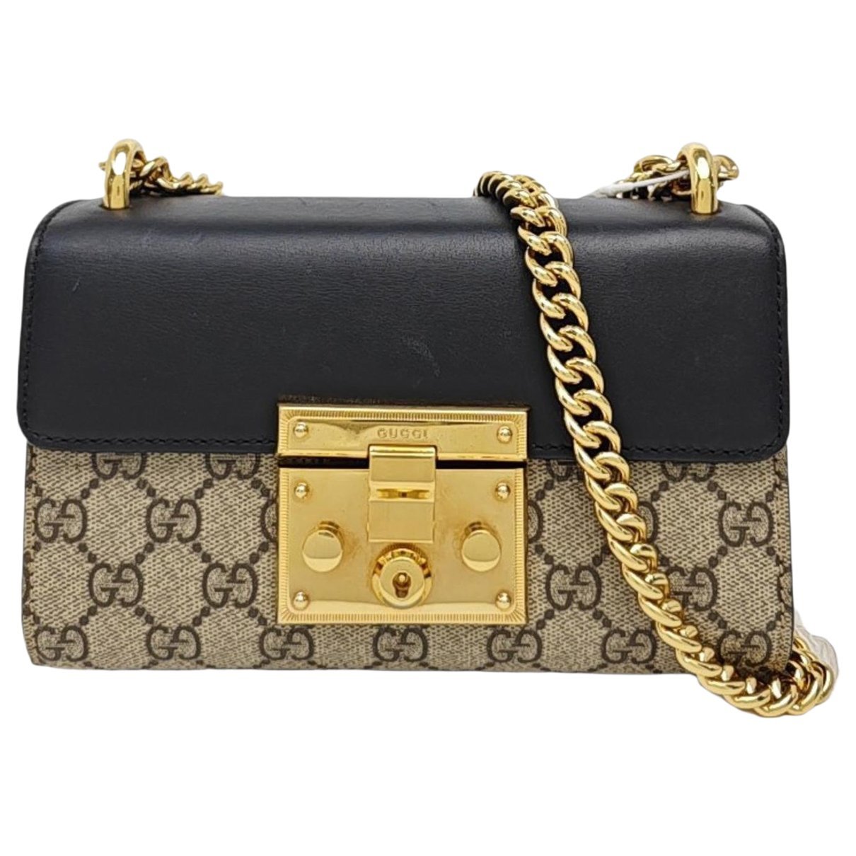 Padlock leather crossbody bag
