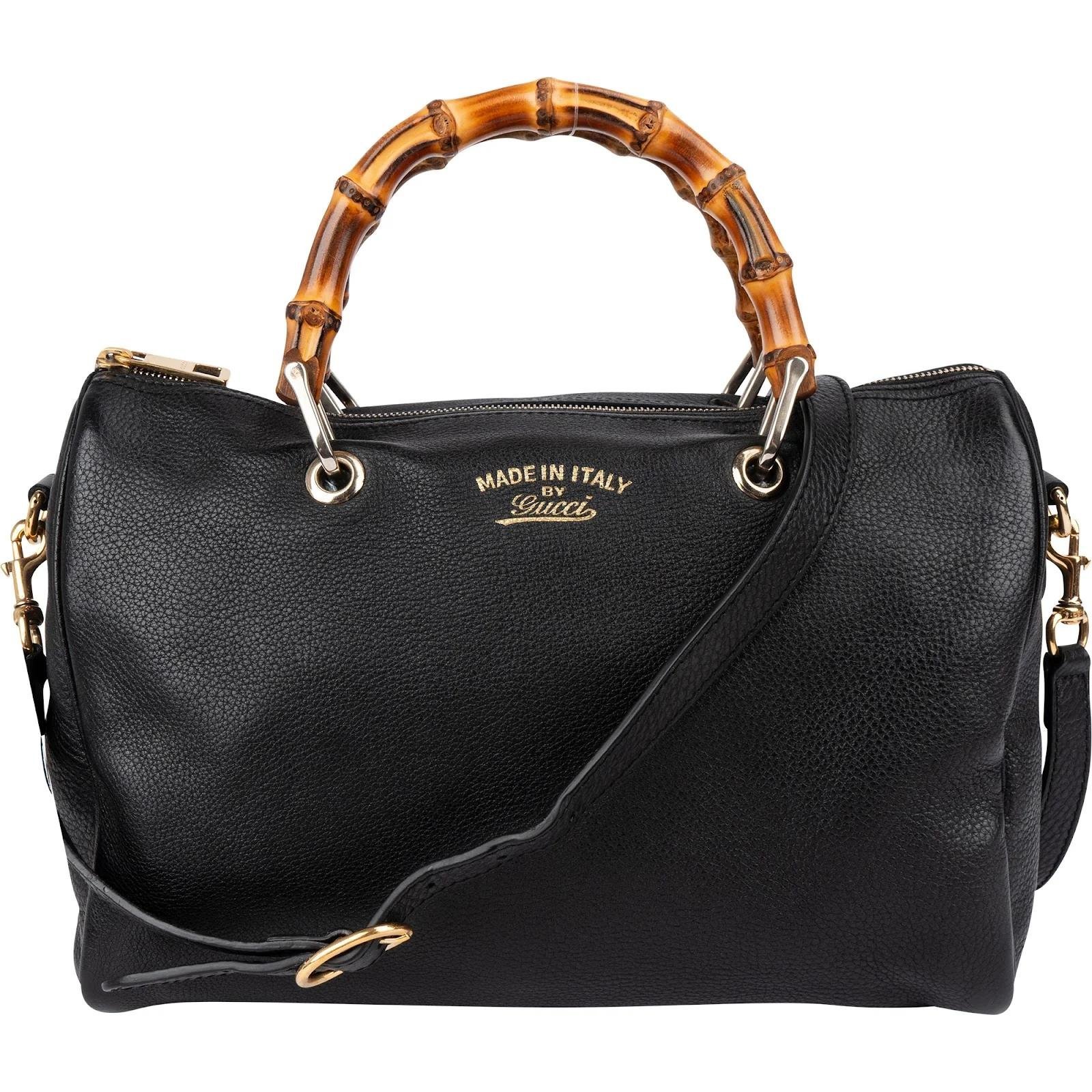 Bamboo Top Handle leather handbag
