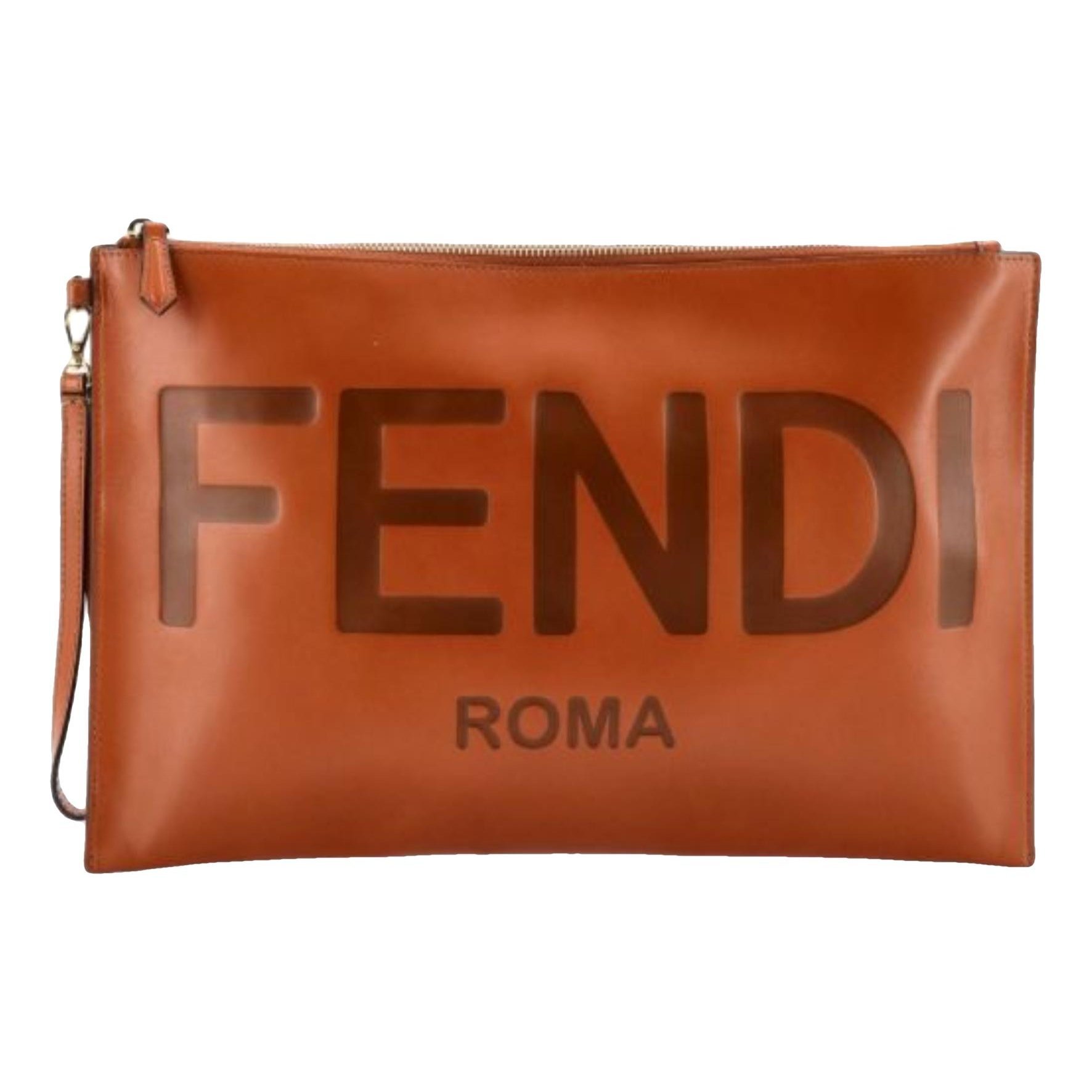 Leather clutch bag