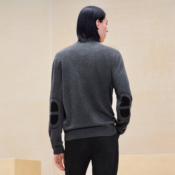 Anthracite Cashmere "Maillon Chaine d'Ancre" Crewneck Sweater