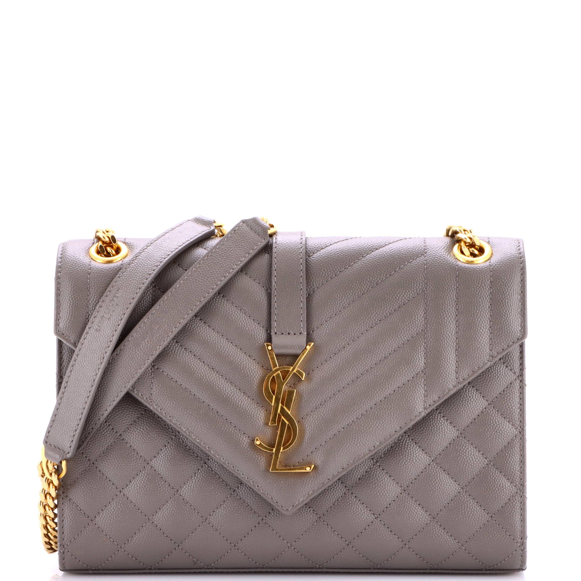 Classic Monogram Envelope Satchel Mixed Matelasse Leather Medium
