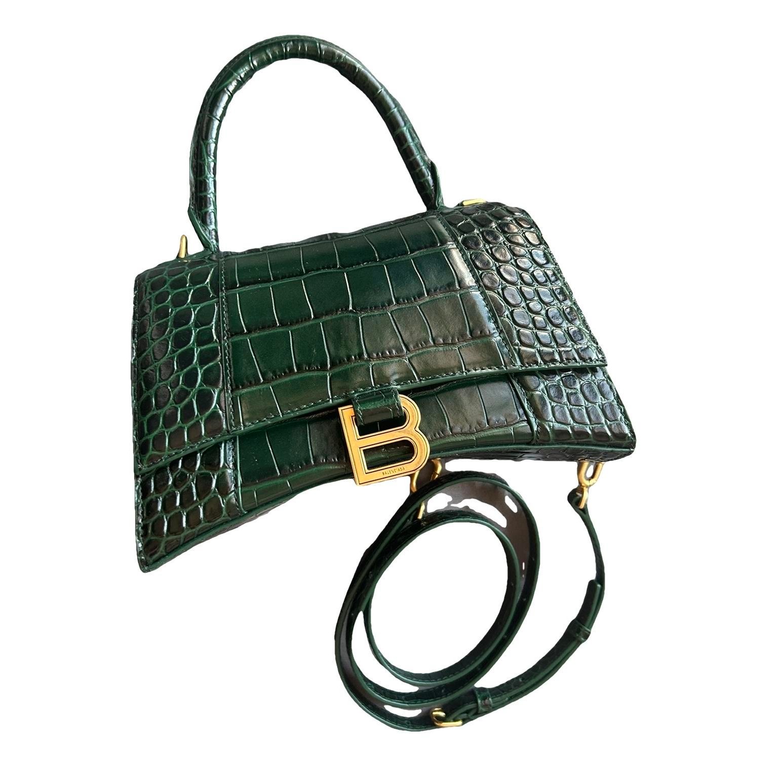 Hourglass leather crossbody bag