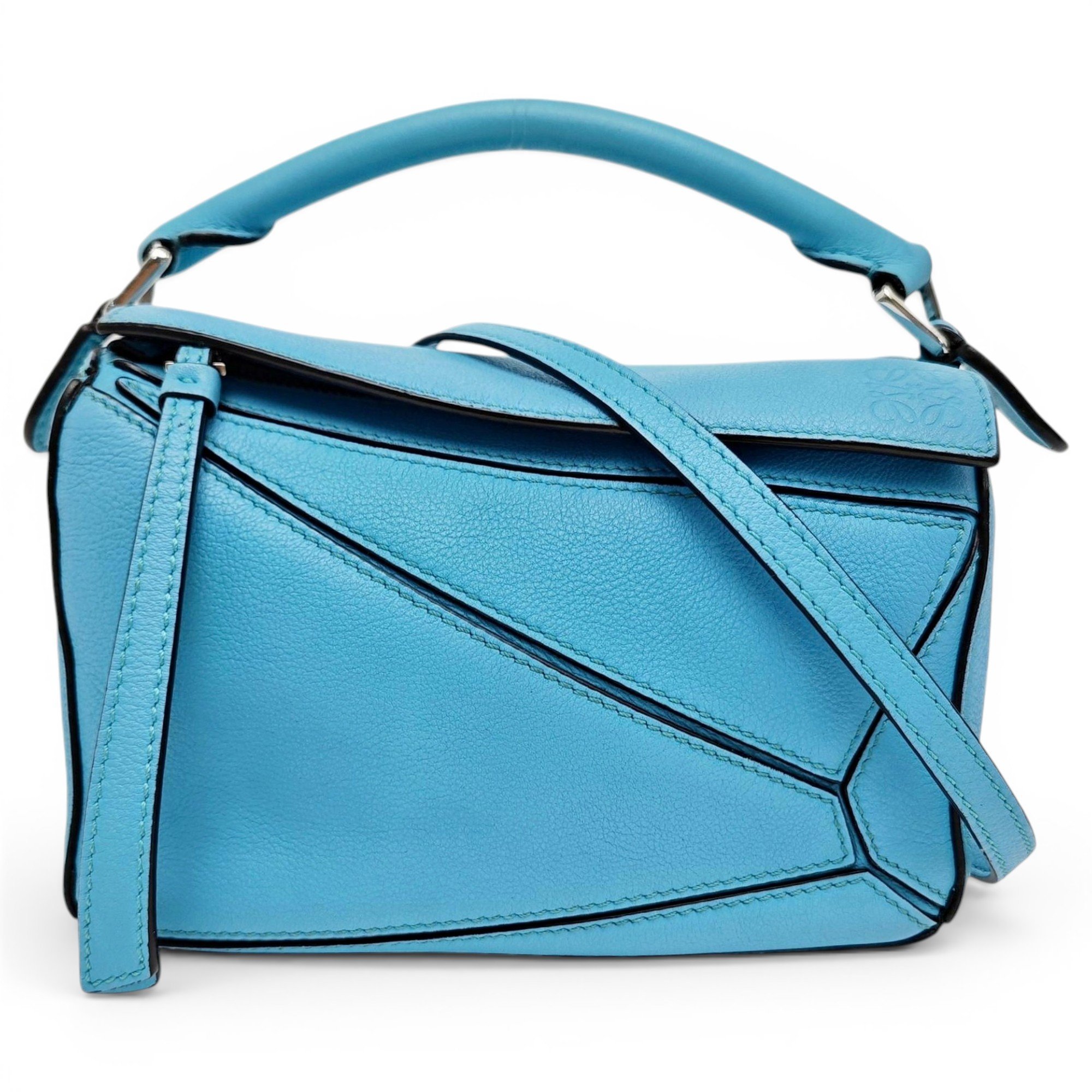 Puzzle leather handbag