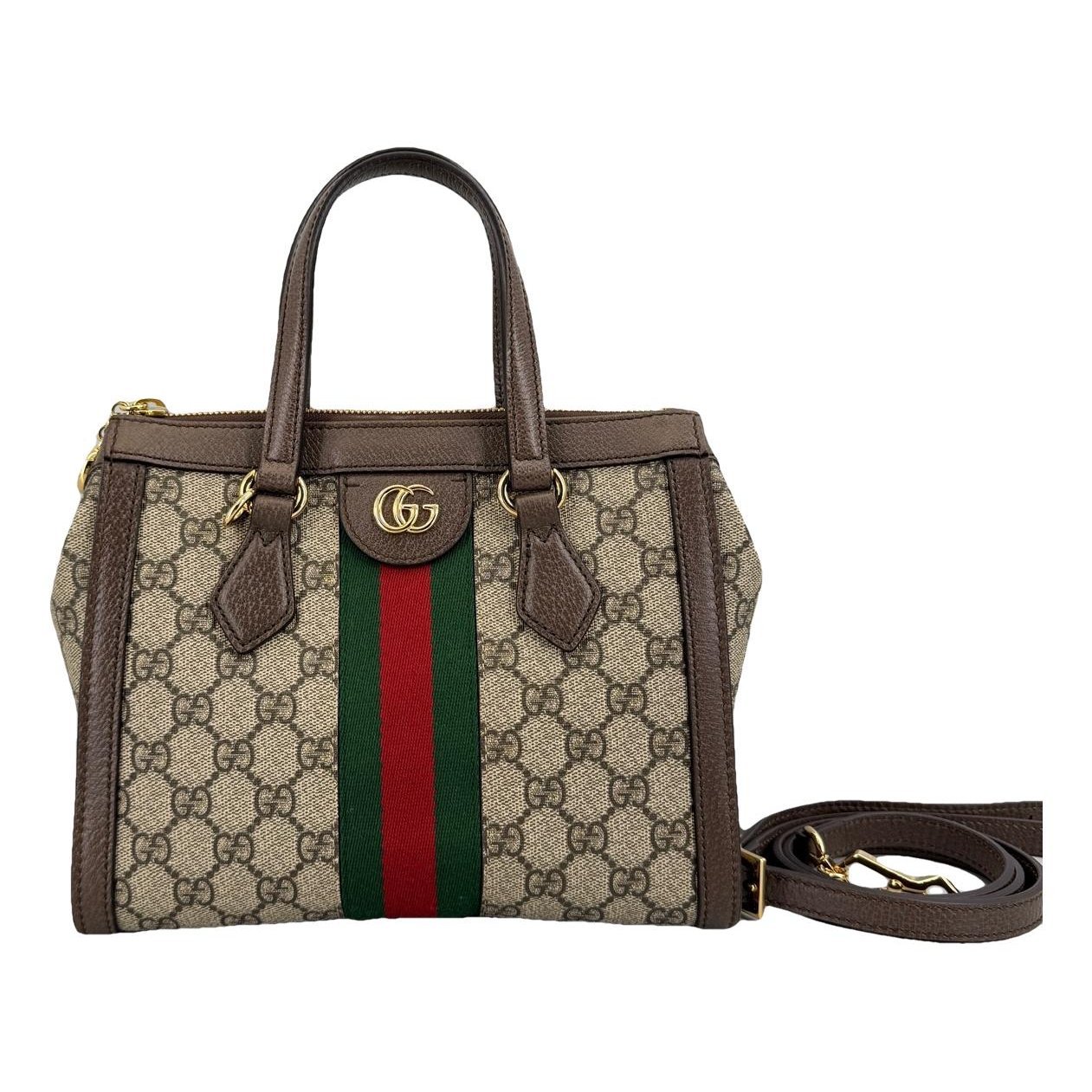 Ophidia Top Handle leather handbag