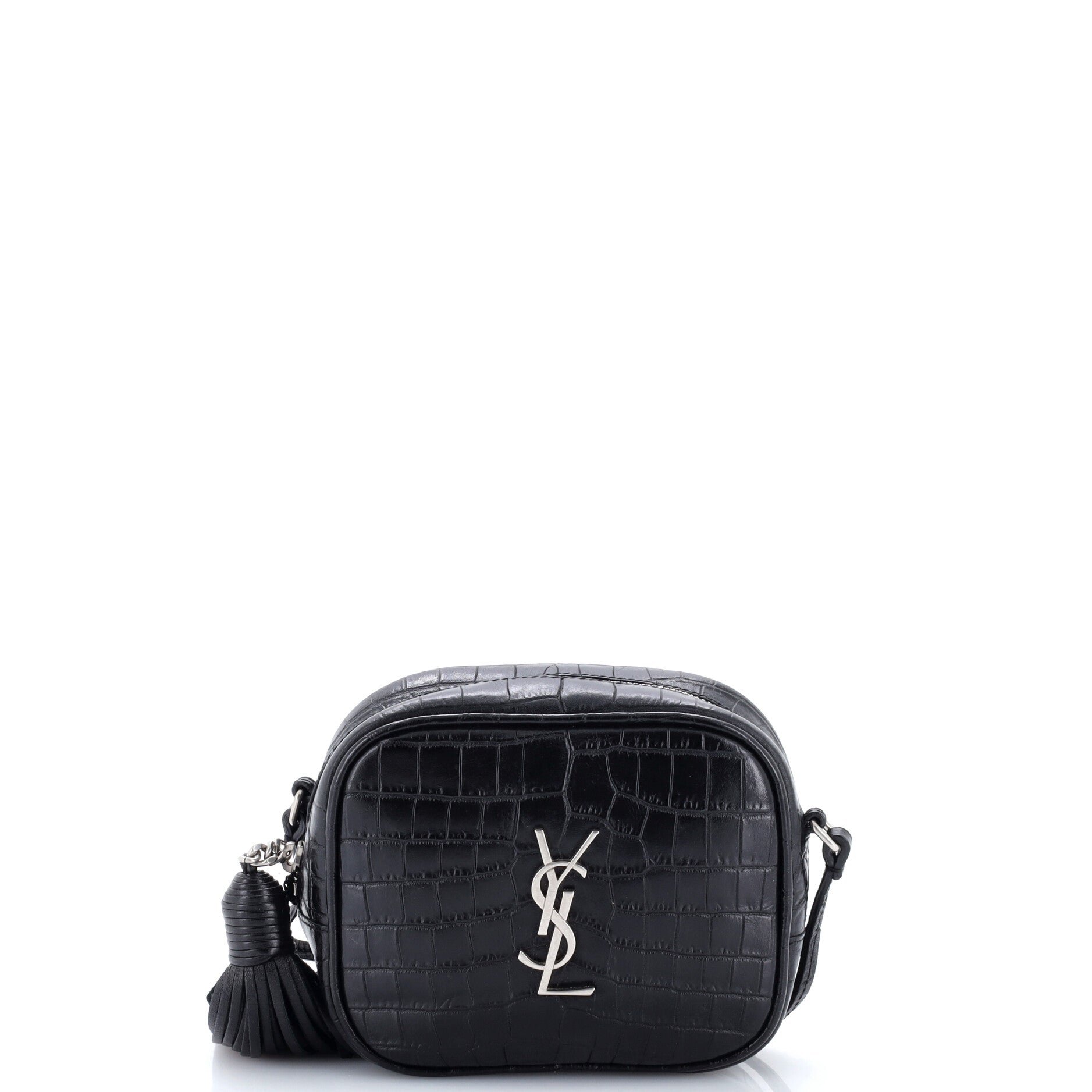 Classic Monogram Blogger Crossbody Bag Crocodile Embossed Leather Small